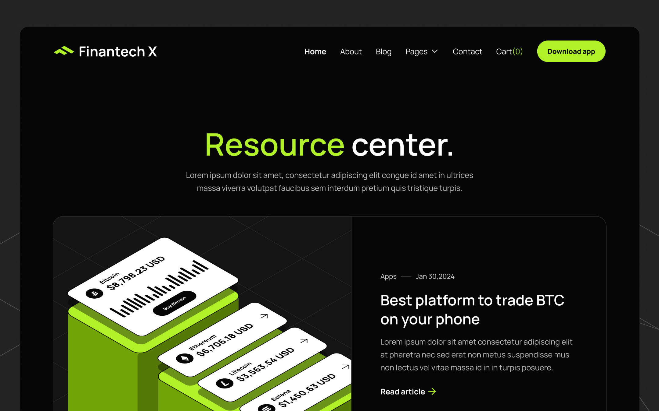 Finantech X Template para Webflow