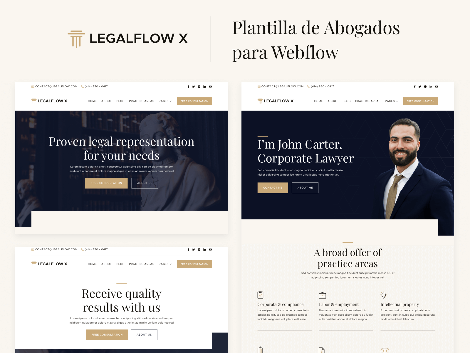Plantilla de Abogados para Webflow