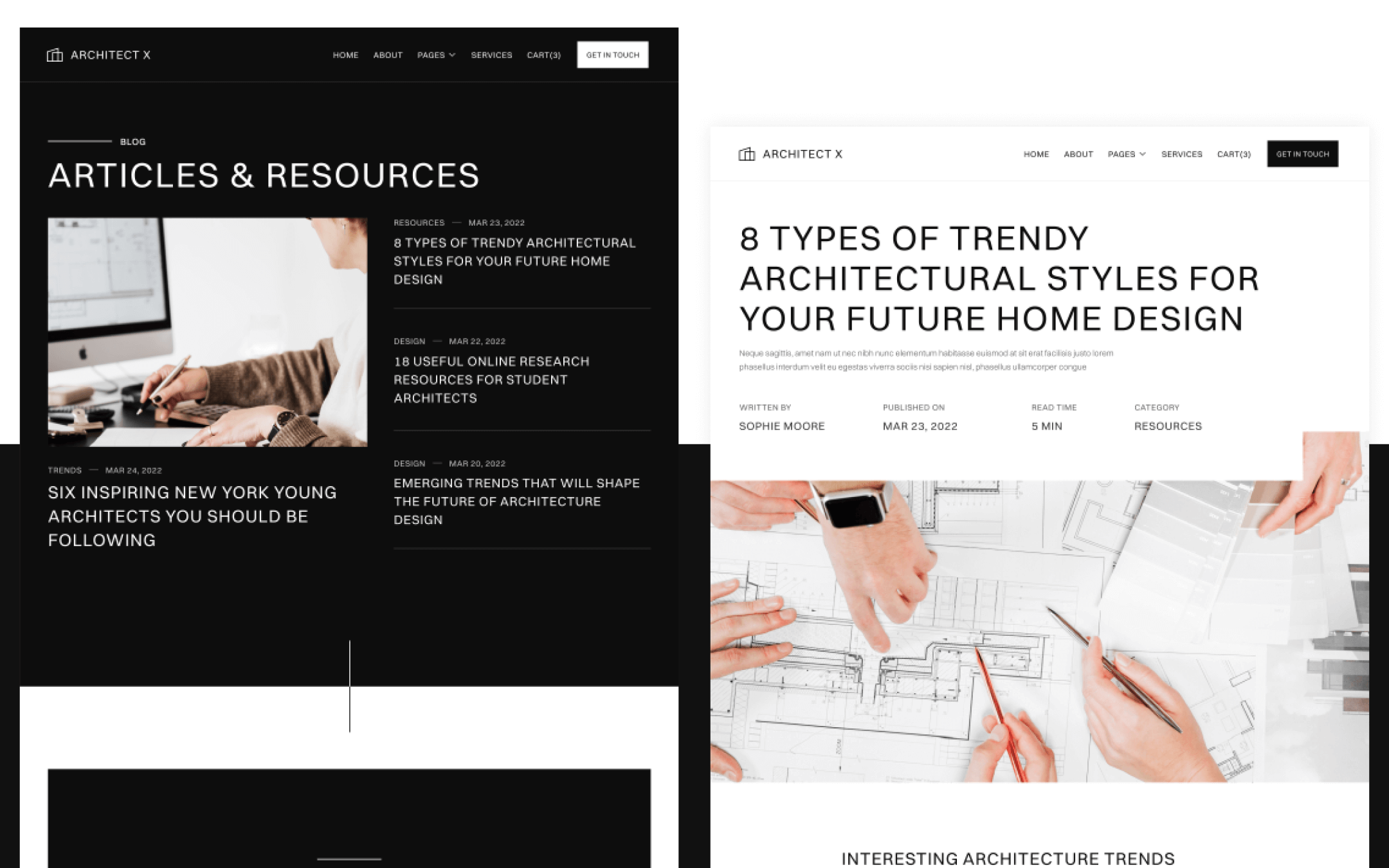 Architect X Template para Webflow