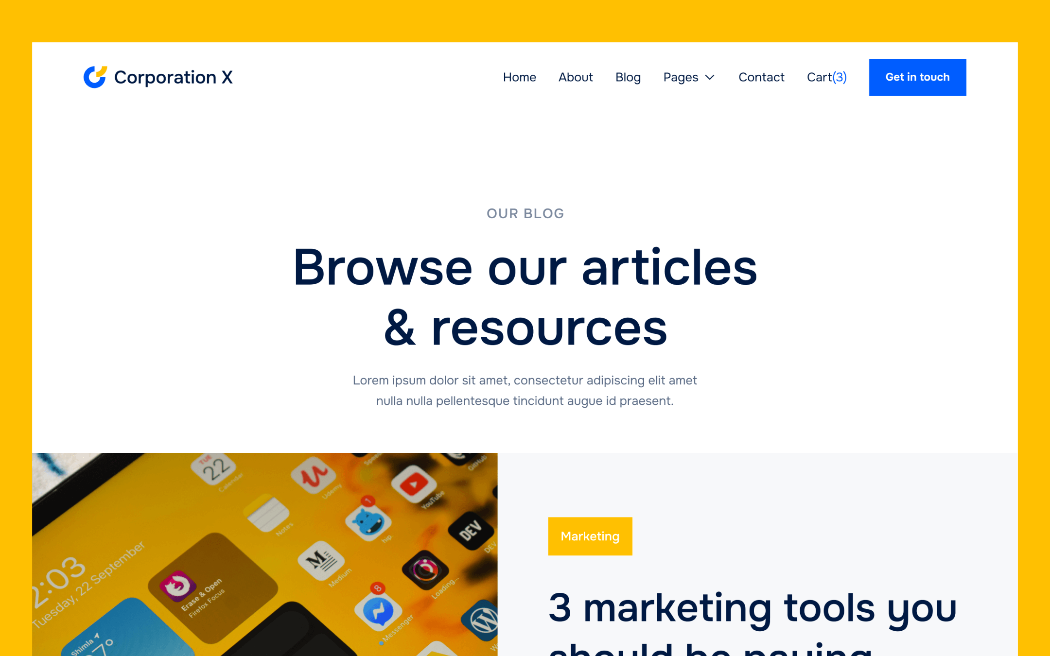 Corporation X Template para Webflow