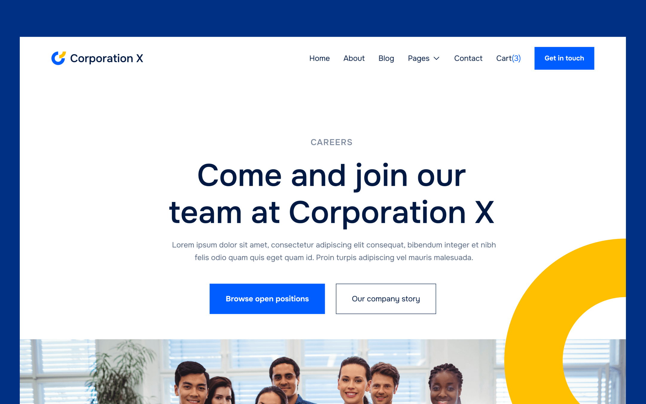 Corporation X Template para Webflow