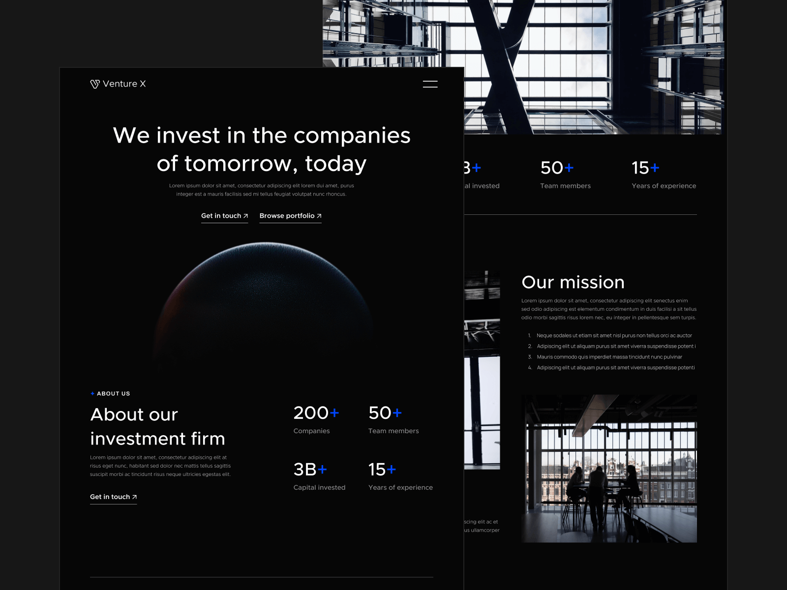 Plantilla de Firma de Inversión para Webflow