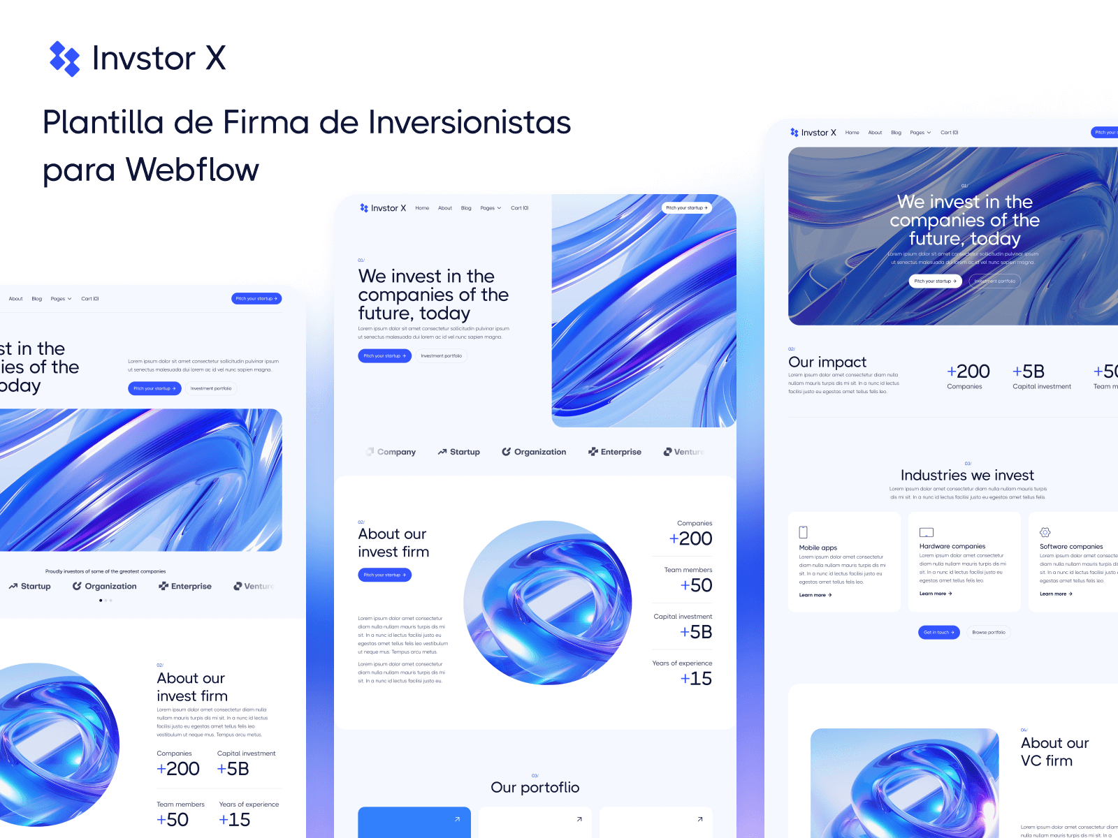 Plantilla de Firma de Inversionistas para Webflow