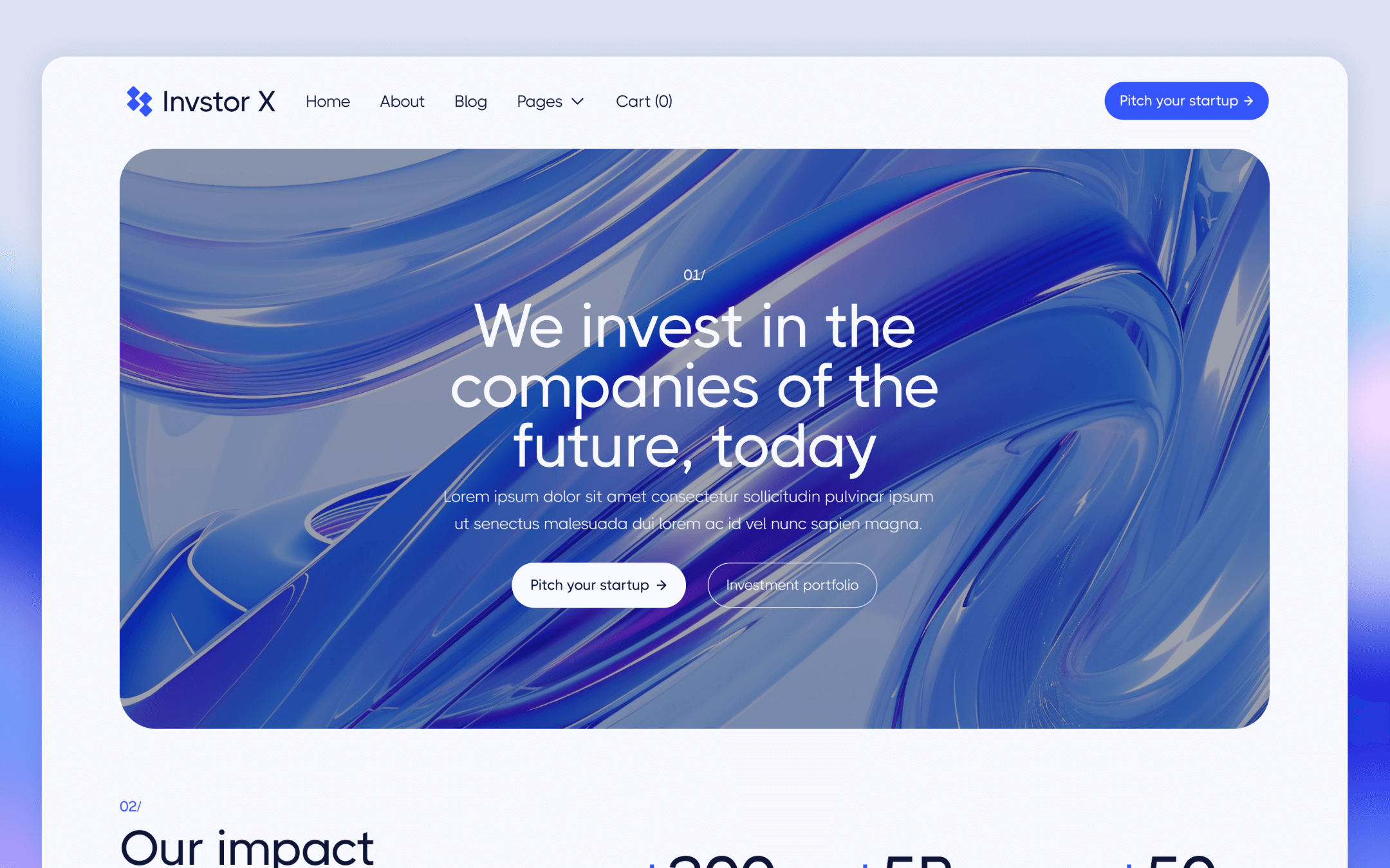 Invstor X Template para Webflow