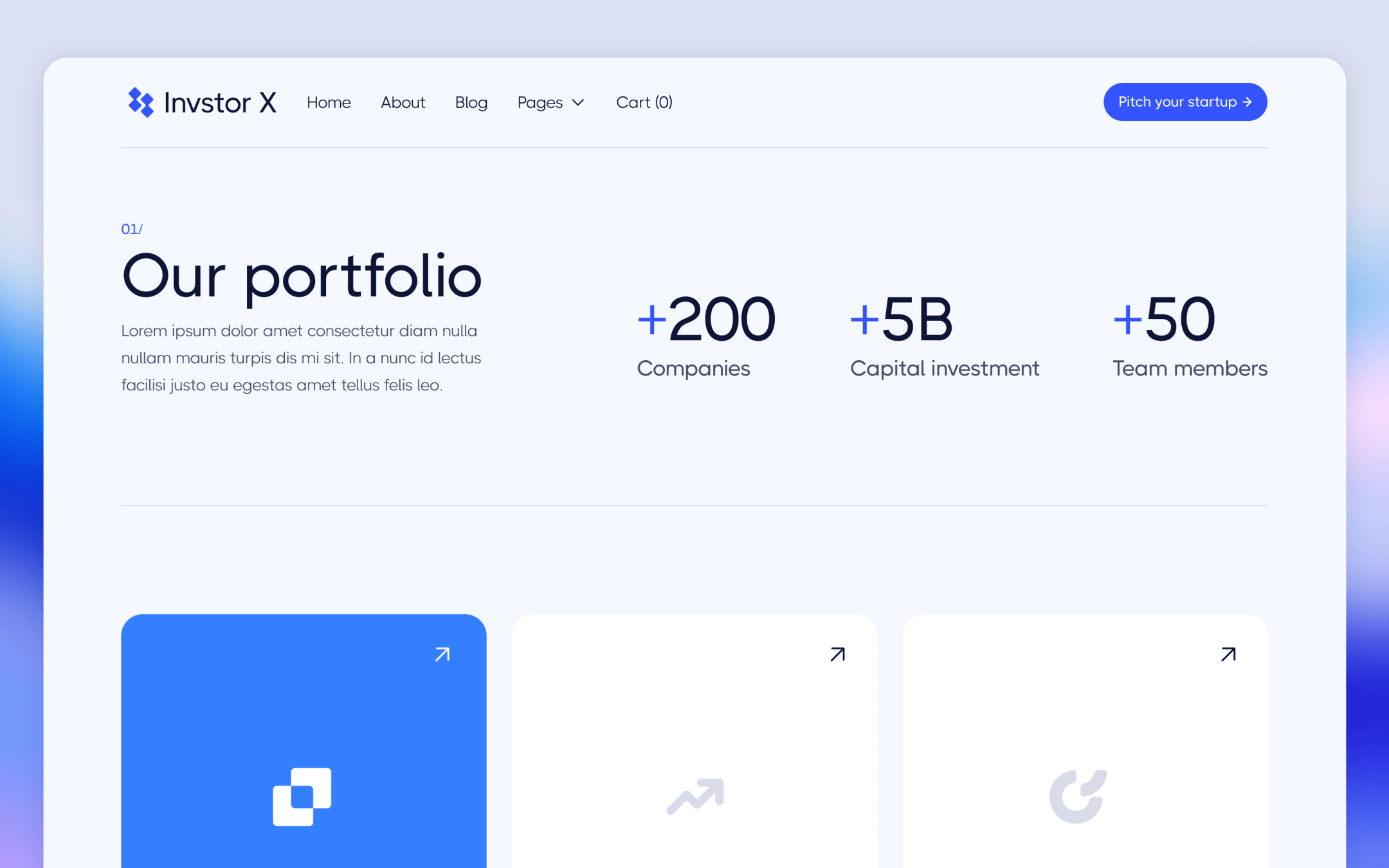 Invstor X Template para Webflow