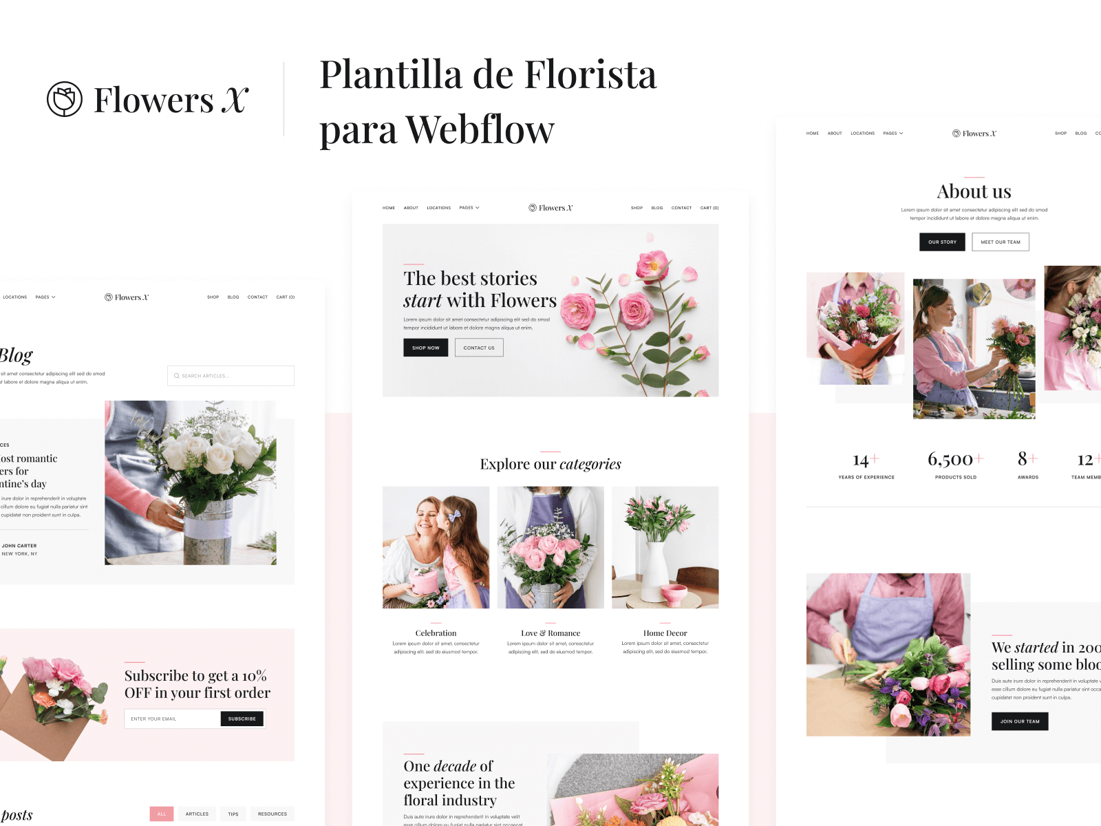 Plantilla de Florista para Webflow