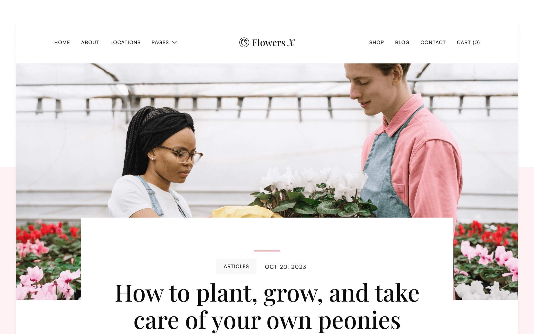Flowers X Template para Webflow