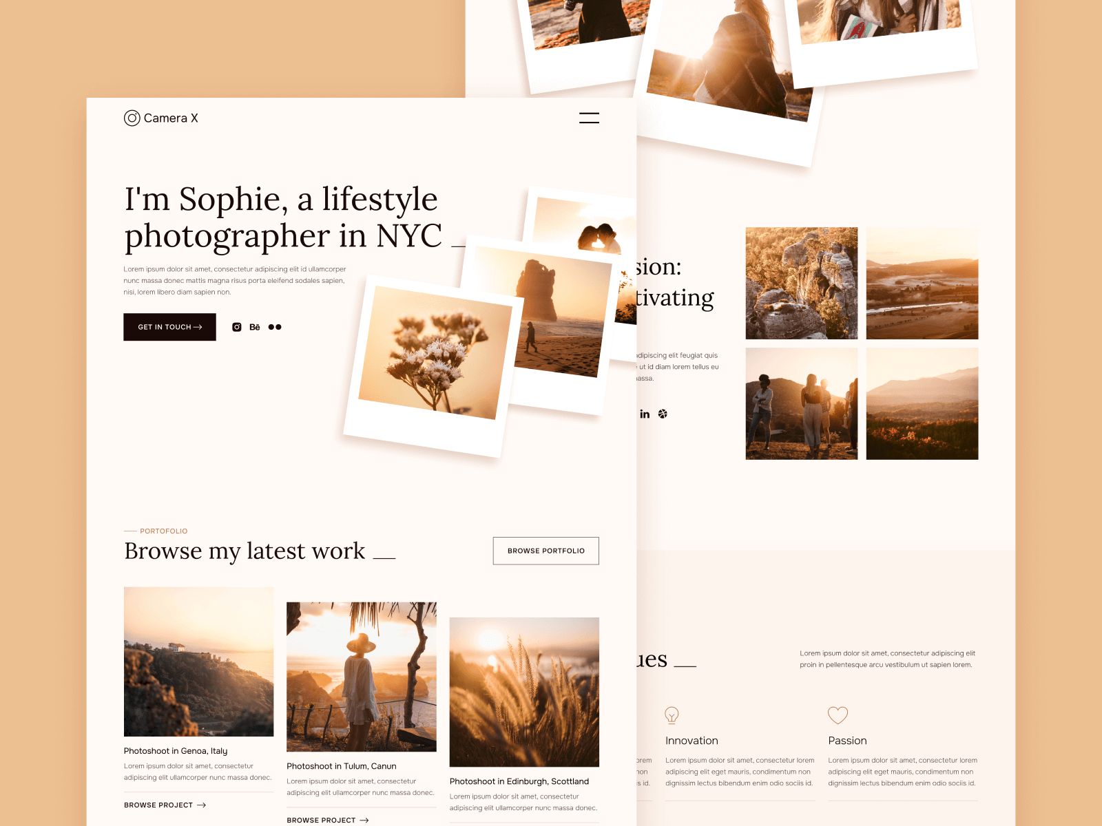 Plantilla de Fotógrafo para Webflow