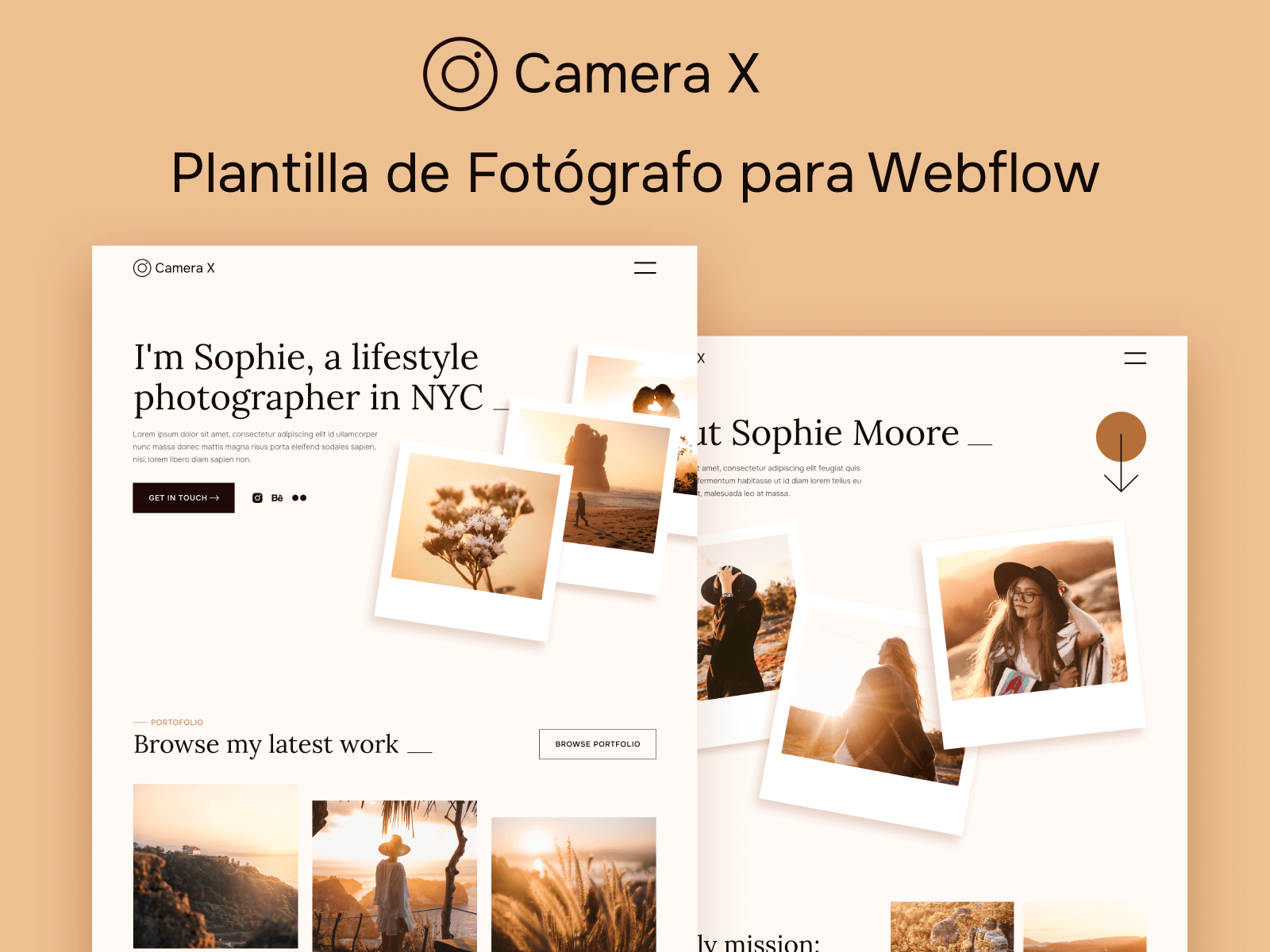 Plantilla de Fotógrafo para Webflow