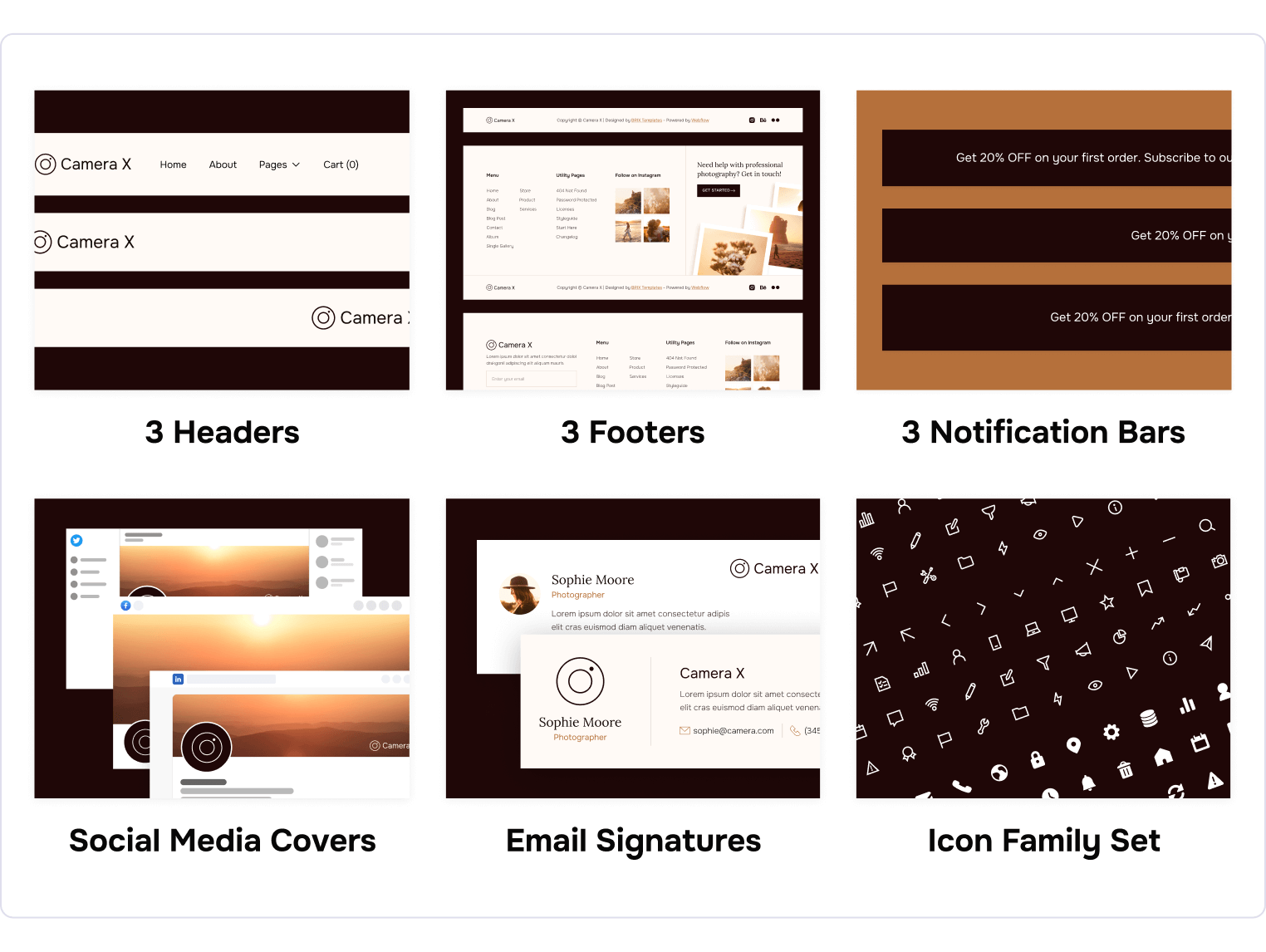 Camera X - Photography Webflow Template Benefits