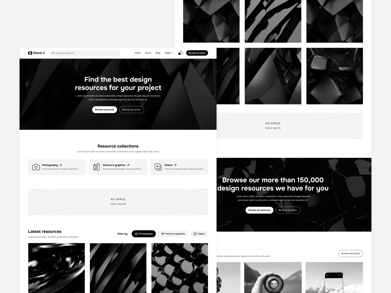 Template de Banco de Imágenes para Webflow
