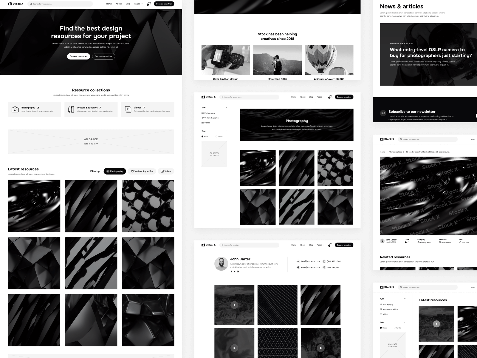 Plantilla de Banco de Imágenes para Webflow