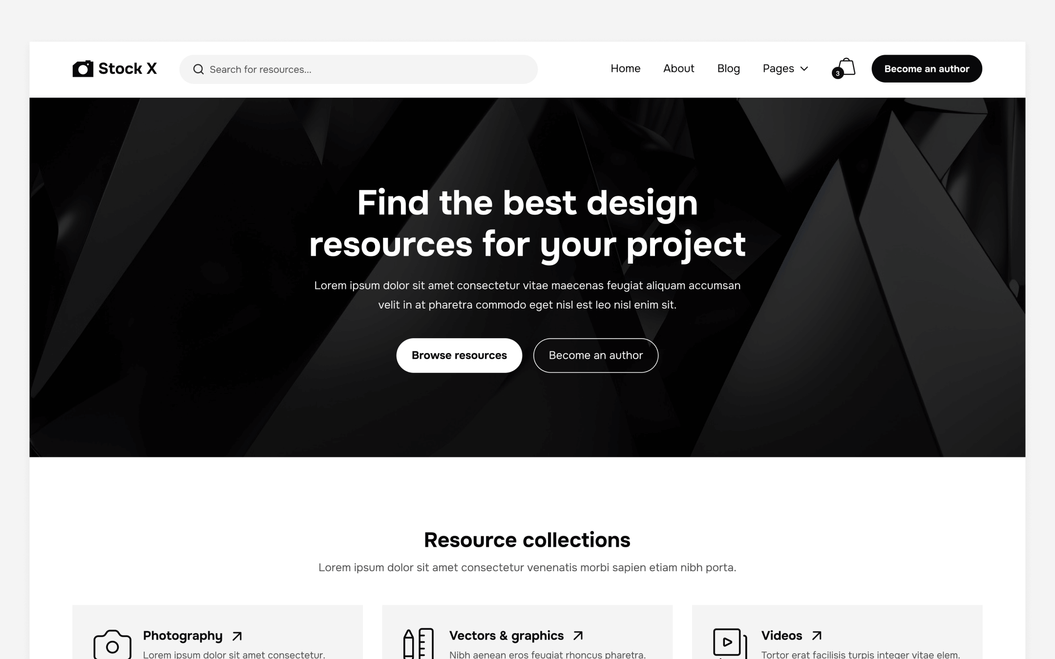Plantilla de Fotografía Stock para Webflow