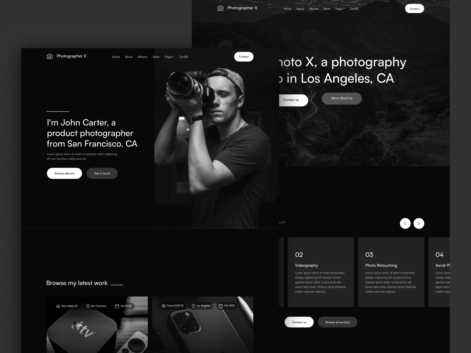 Plantilla de Fotógrafo para Webflow