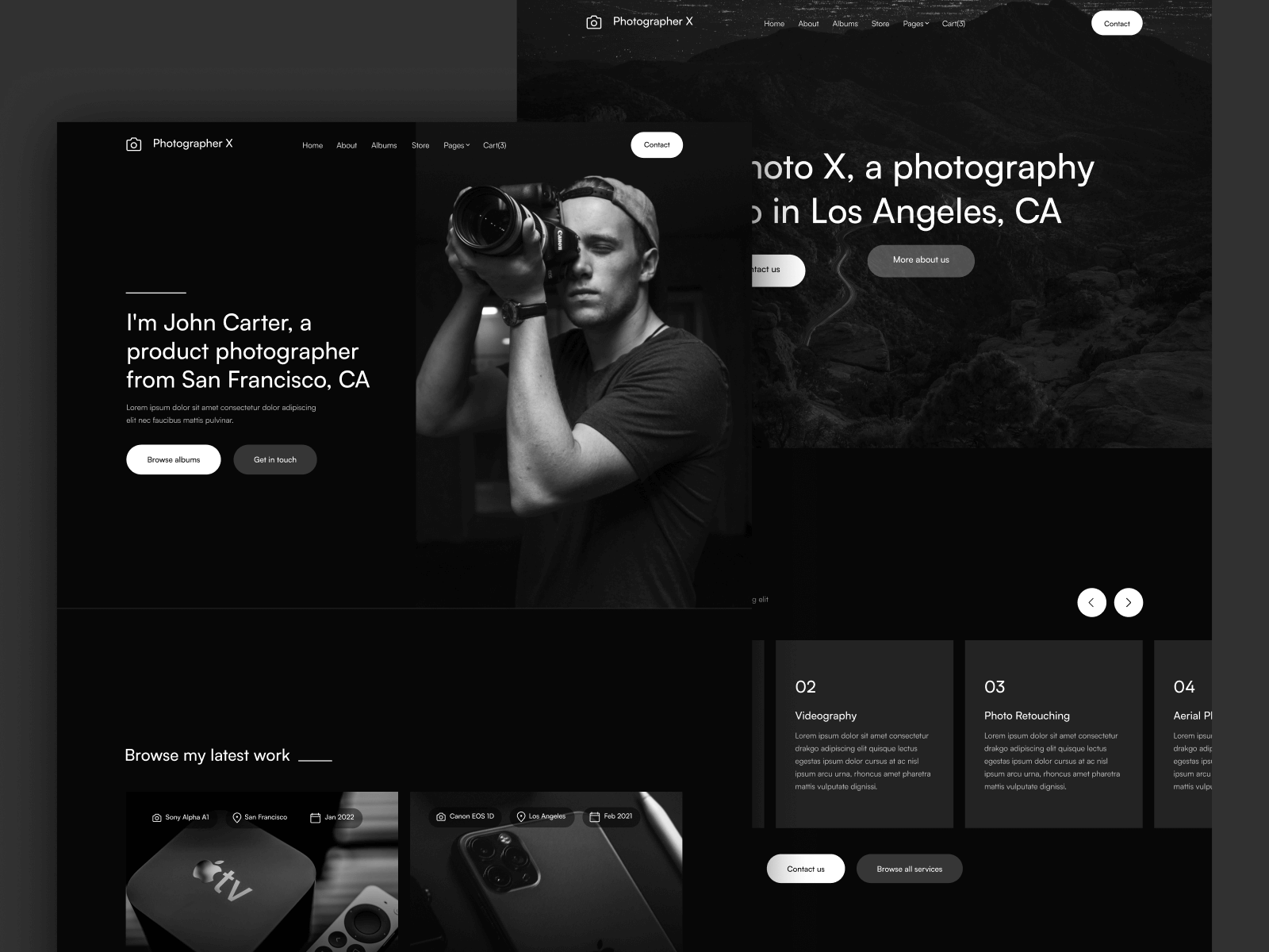 Template de Videógrafo para Webflow