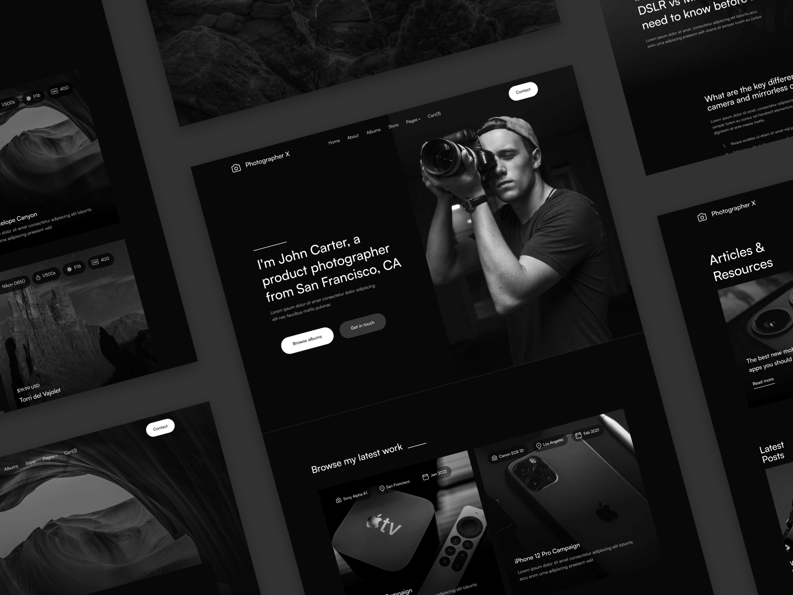 Plantilla para Webflow de Fotógrafo