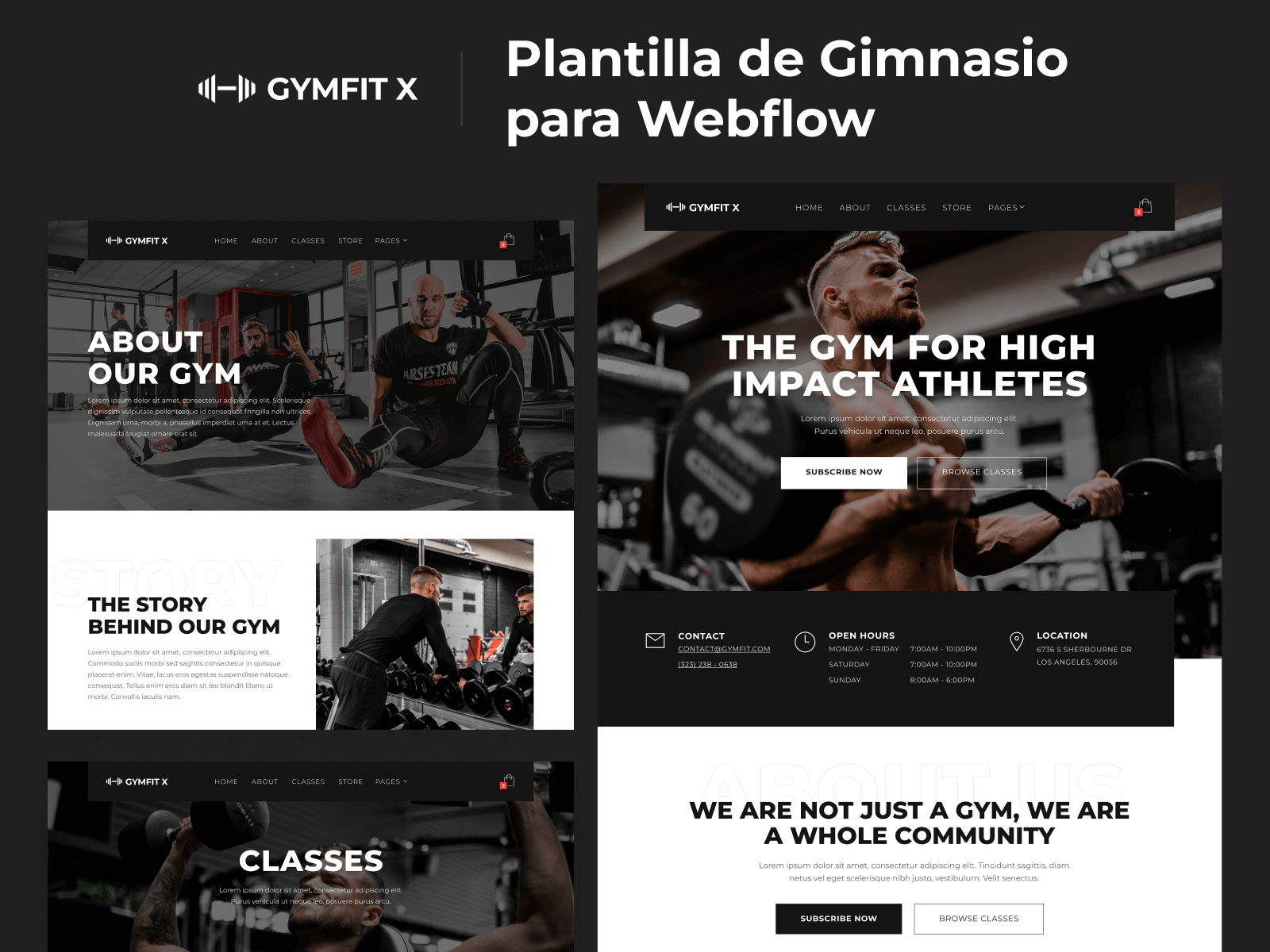 Plantilla de Gimnasio para Webflow