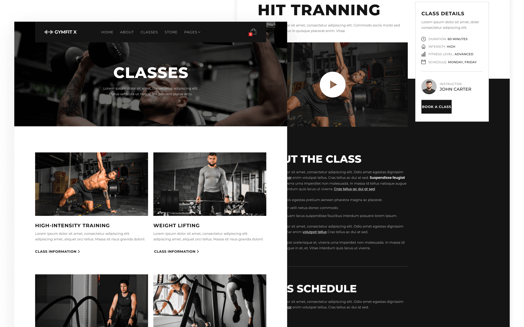 Gymfit X Template para Webflow