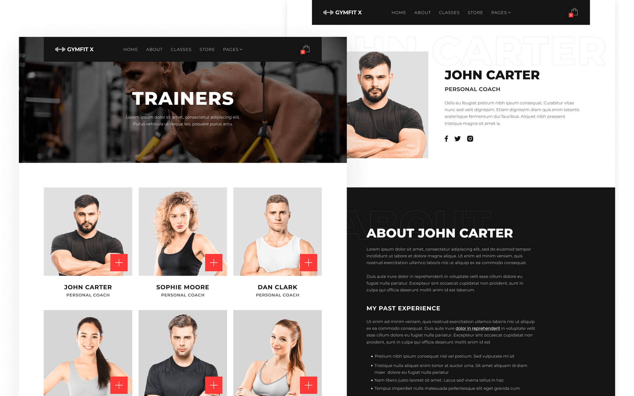 Gymfit X Template para Webflow