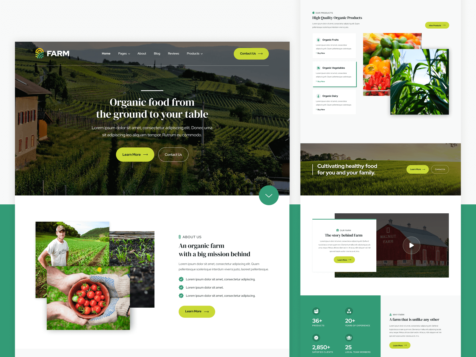 Plantilla para Webflow de Granja