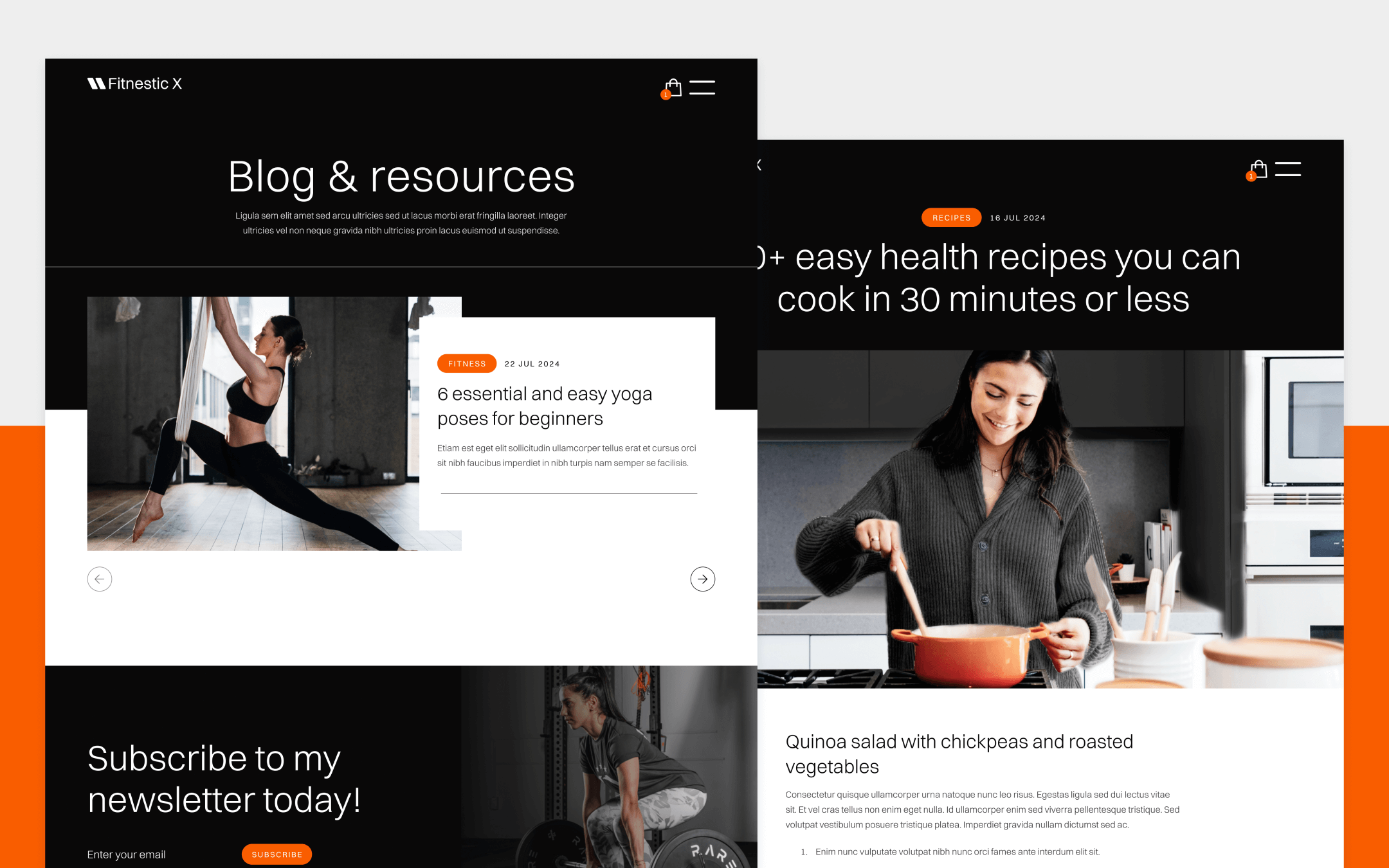 Fitnestic X Template para Webflow