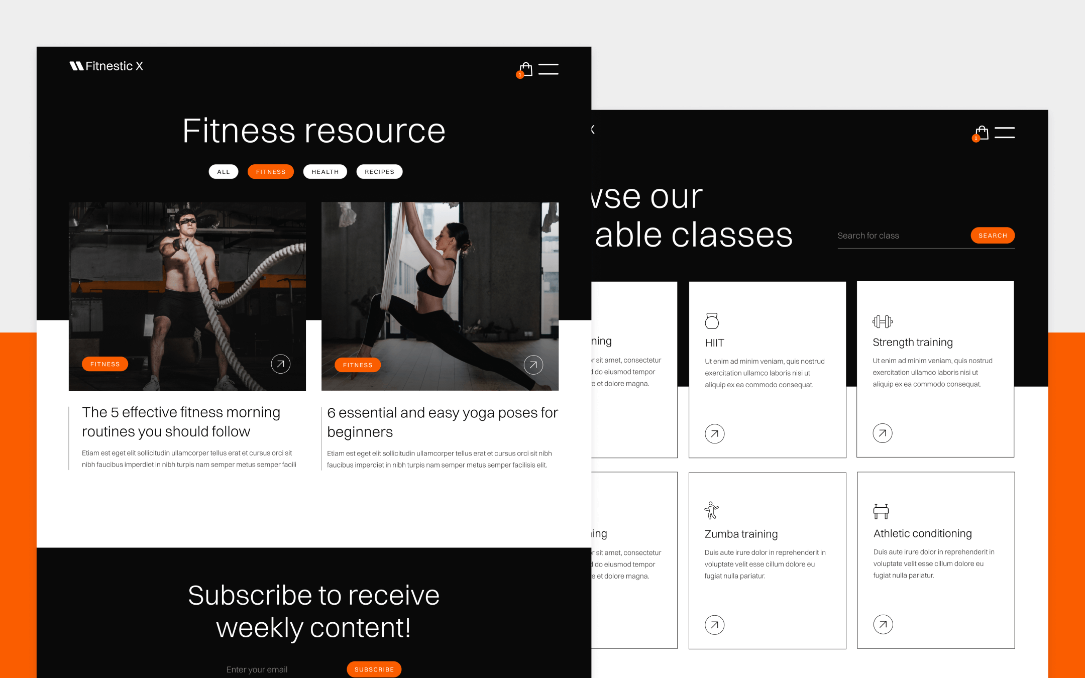 Fitnestic X Template para Webflow