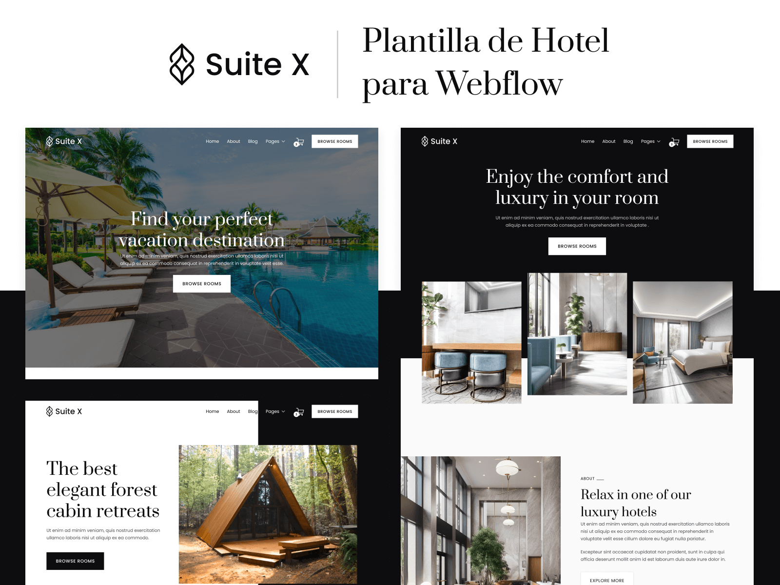 Plantilla de Hotel para Webflow