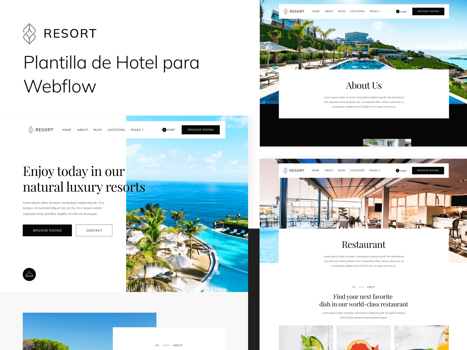 Plantilla de Hotel para Webflow