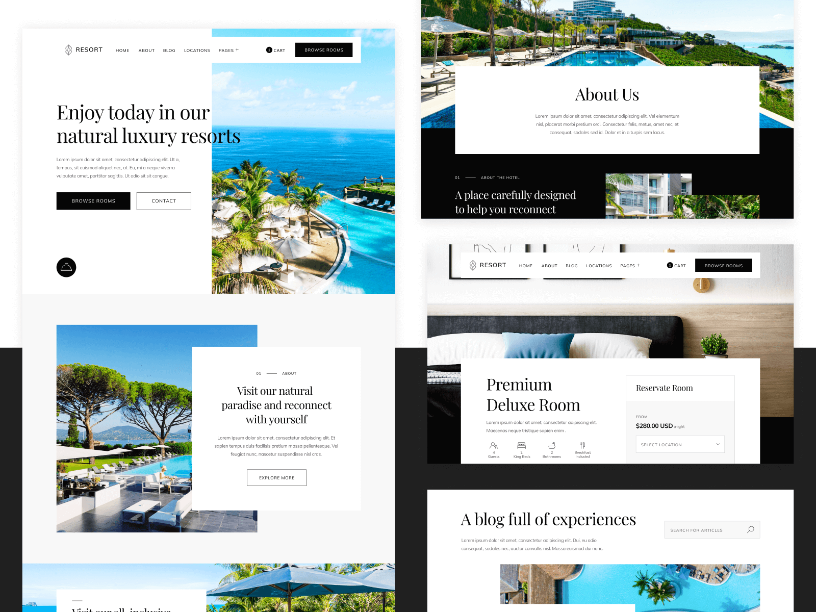 Plantilla para Webflow de Hotel