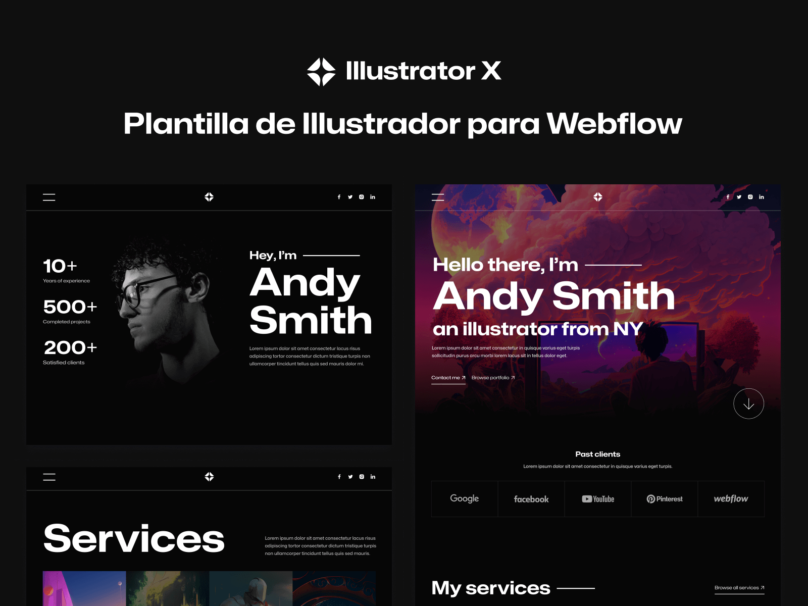Plantilla de Illustrador para Webflow