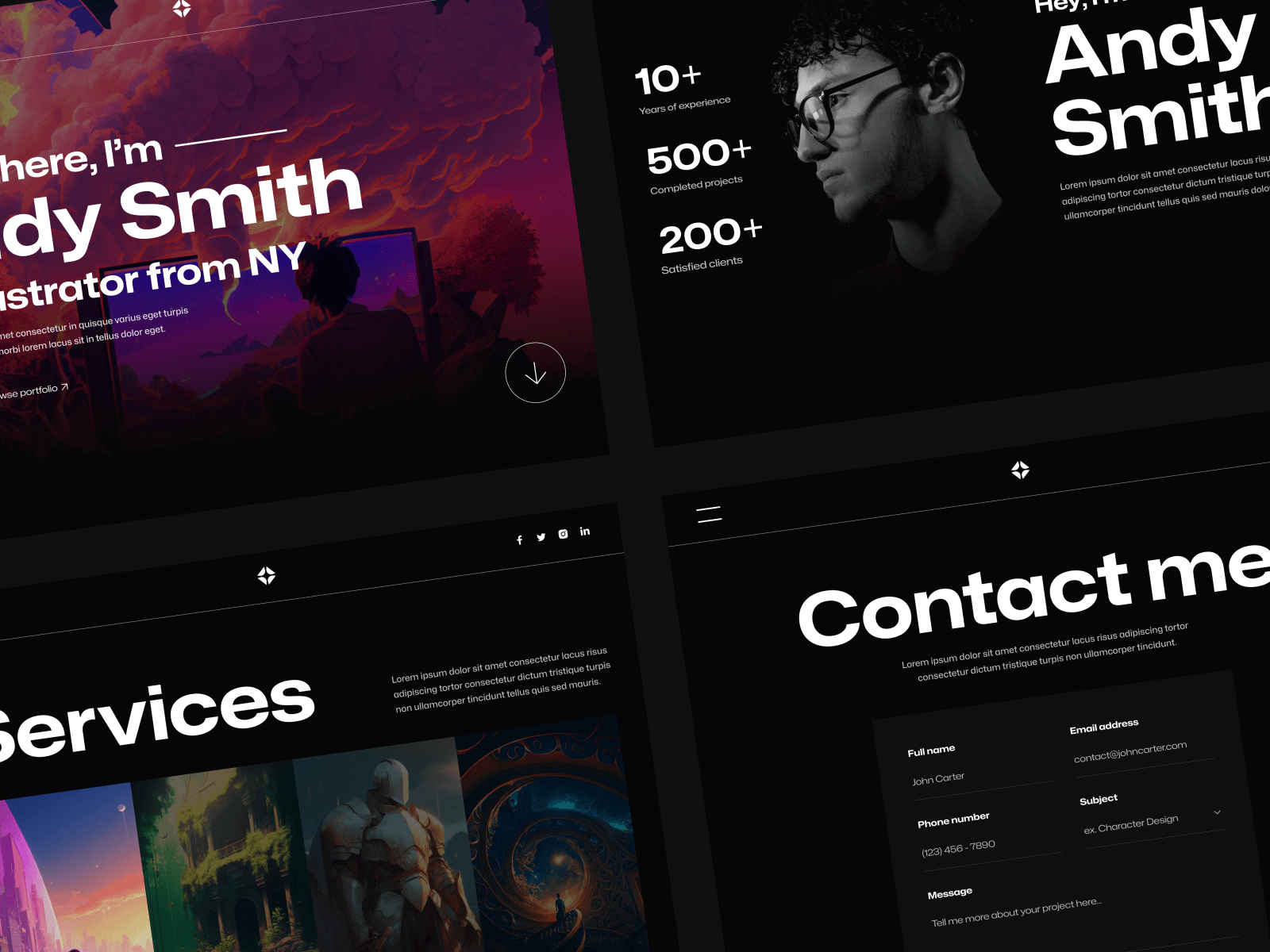 Plantilla para Webflow de Illustrador