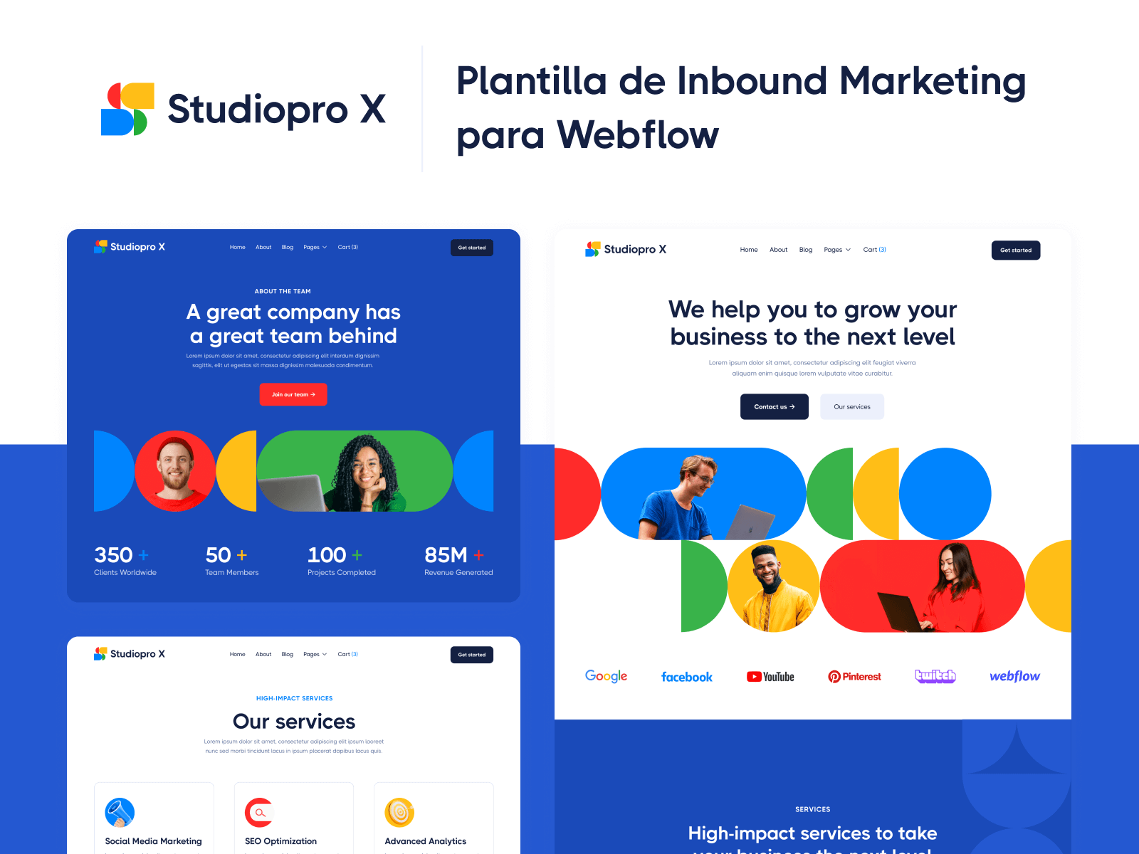 Plantilla de Inbound Marketing para Webflow