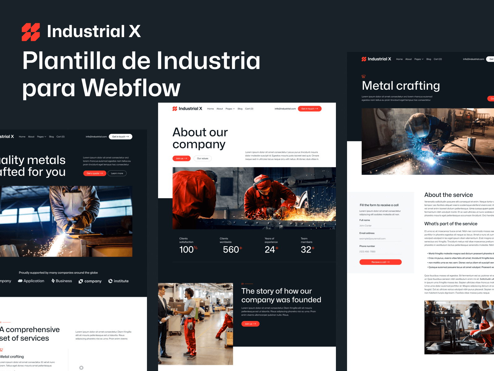 Plantilla de Industria para Webflow