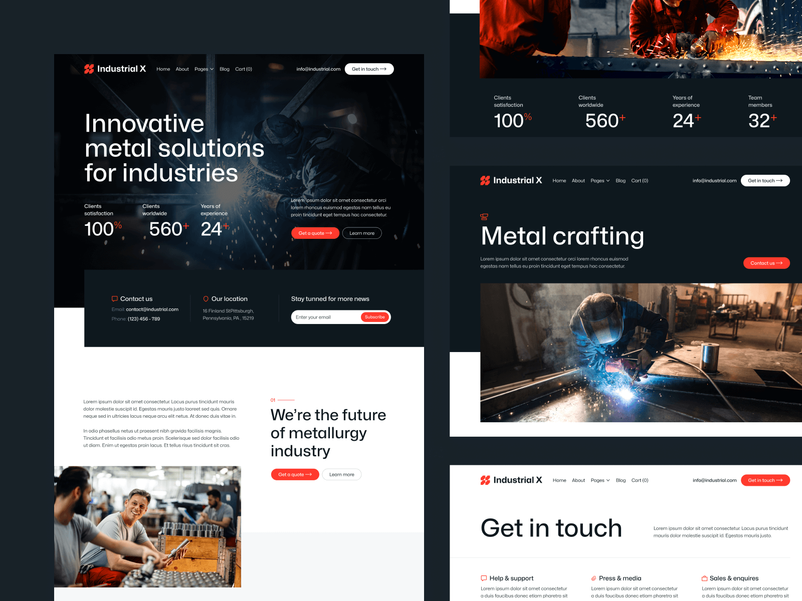 Plantilla para Webflow de Industria