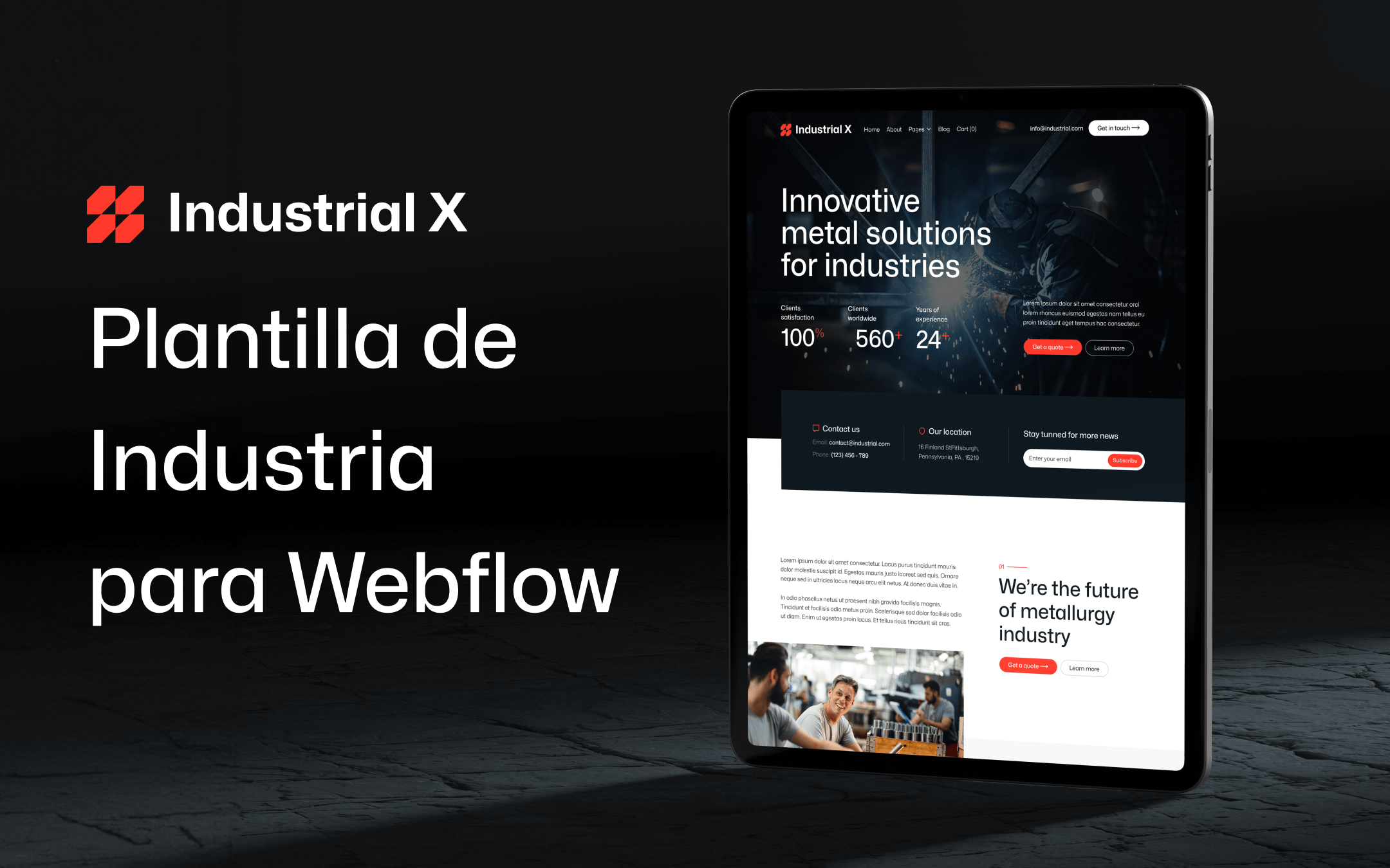 Plantilla de Industria para Webflow