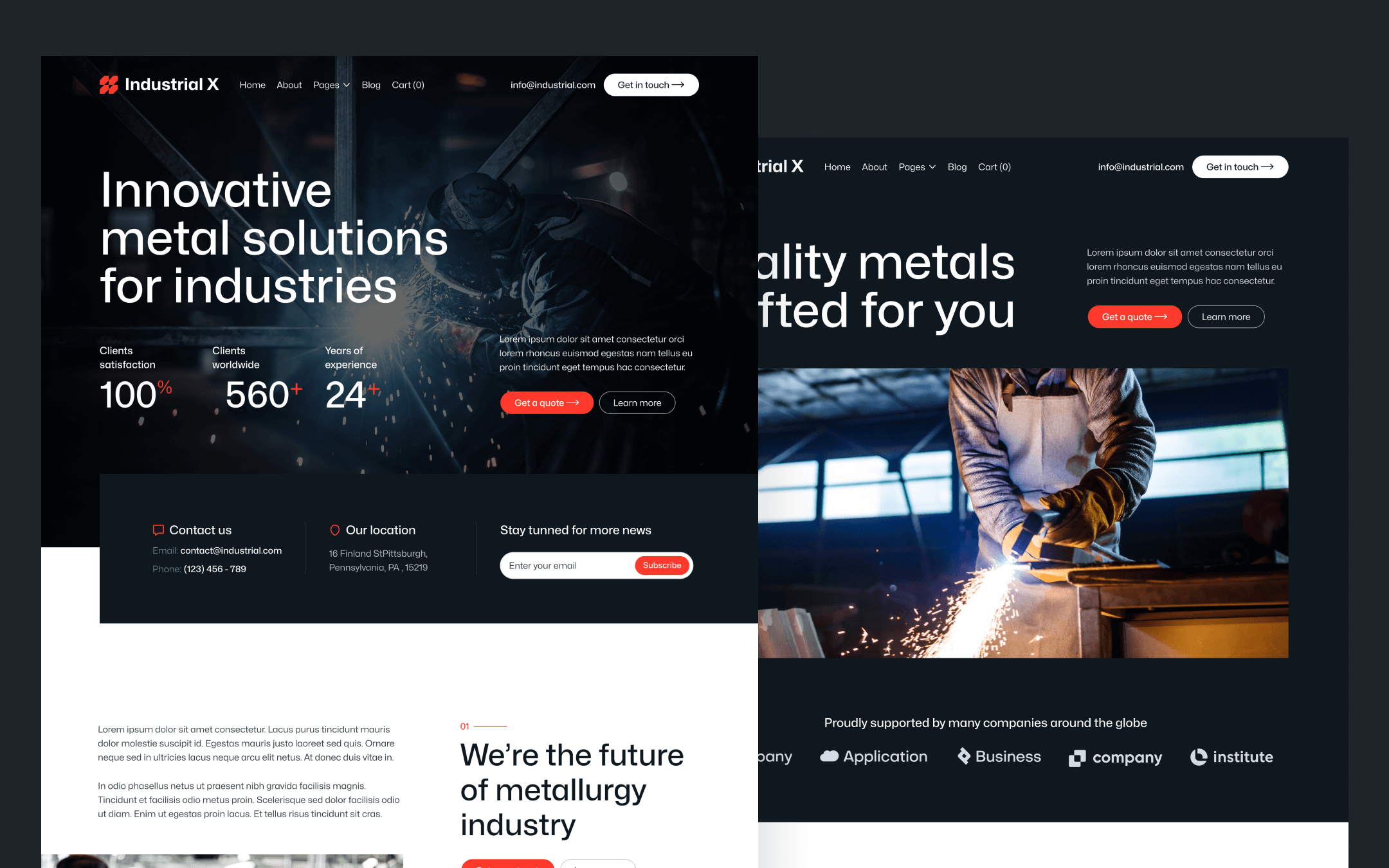 Industrial X Template para Webflow