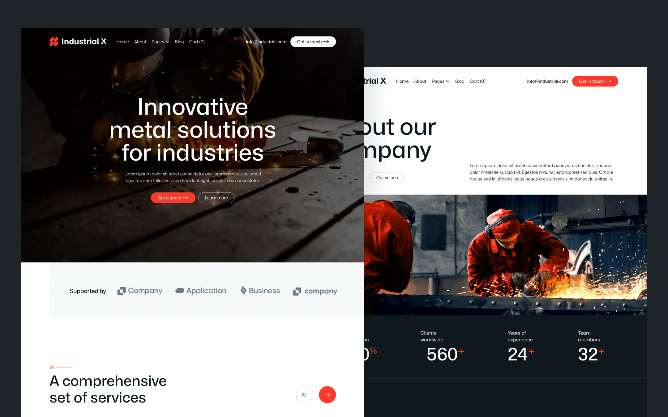 Industrial X Template para Webflow