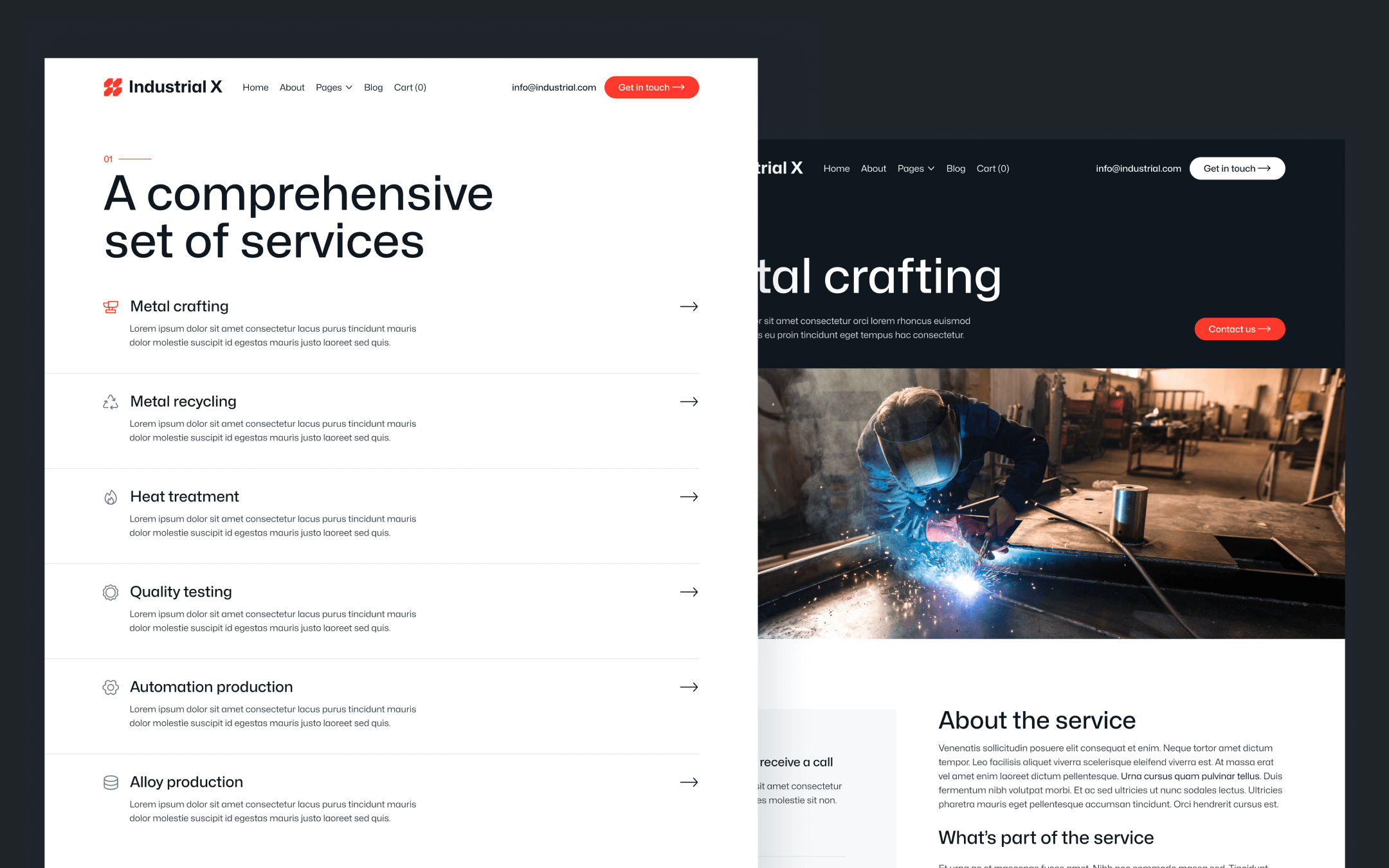 Industrial X Template para Webflow