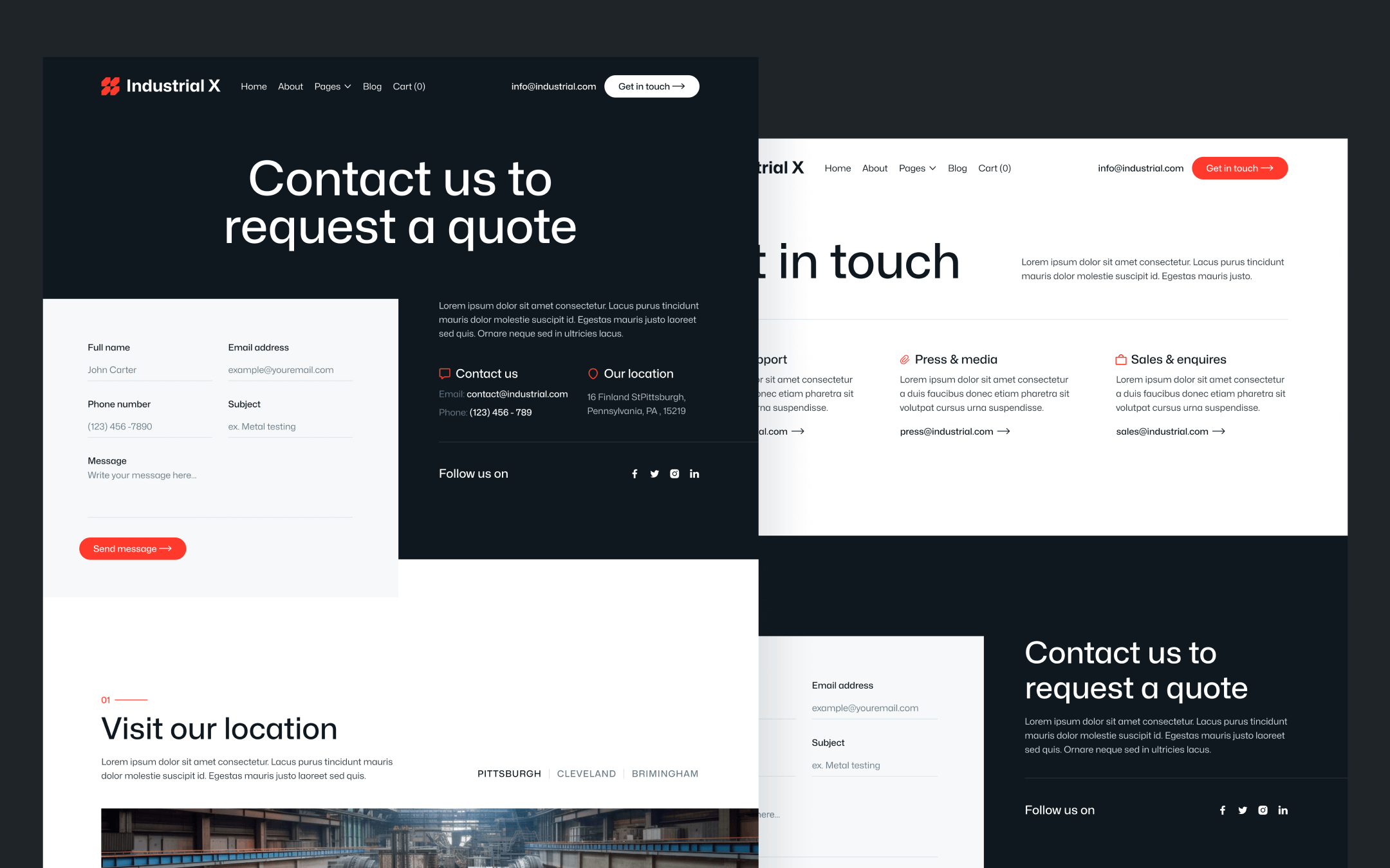 Industrial X Template para Webflow