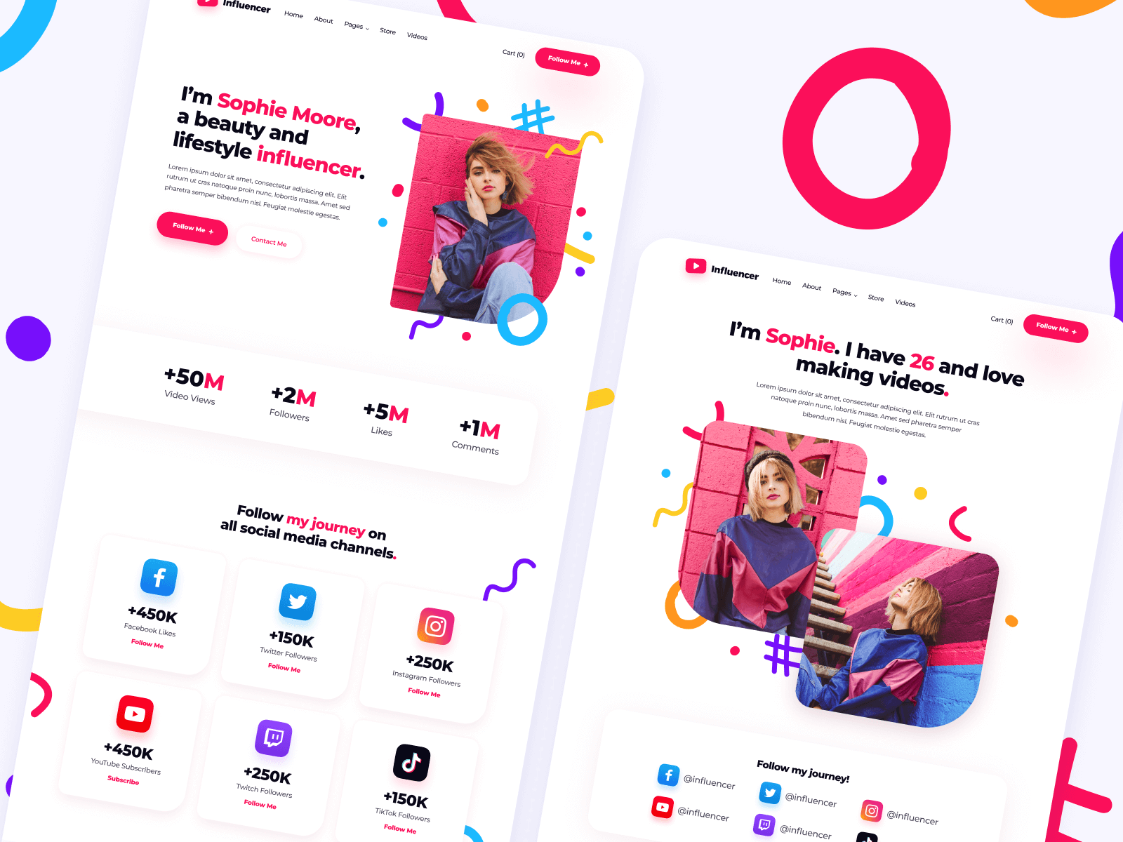 Plantilla para Webflow de Influencer