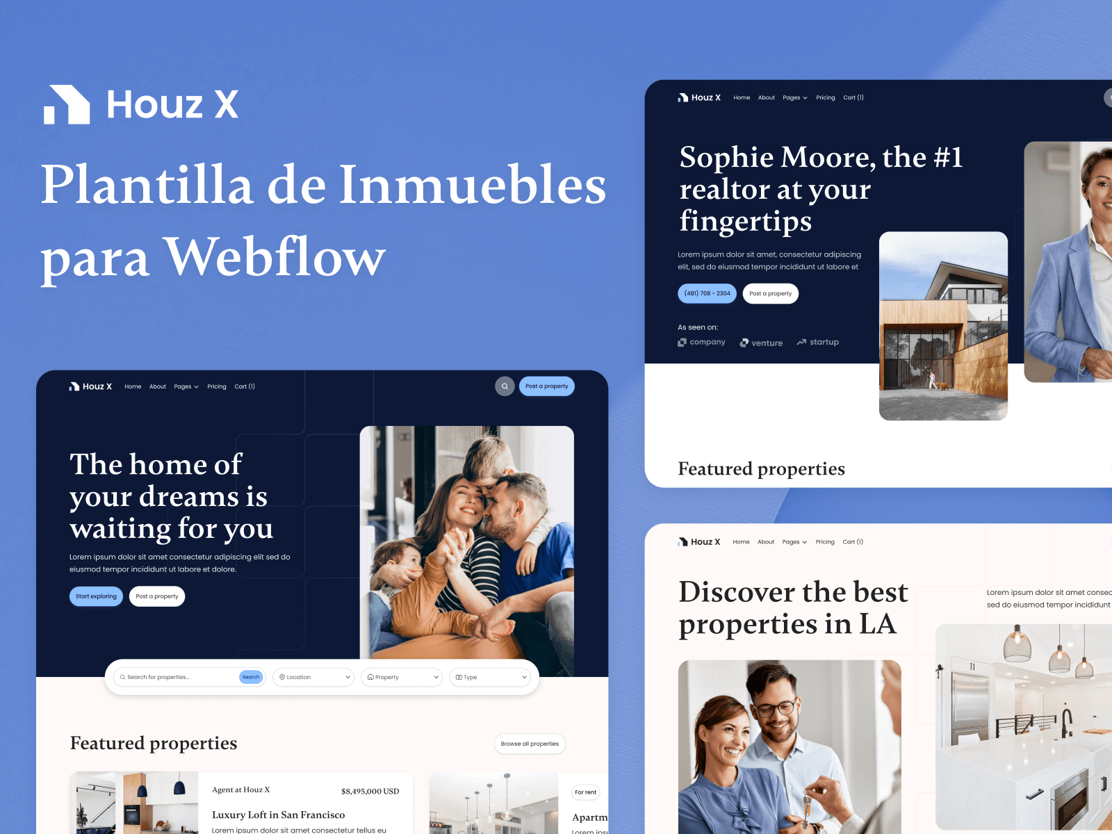 Plantilla de Inmuebles para Webflow