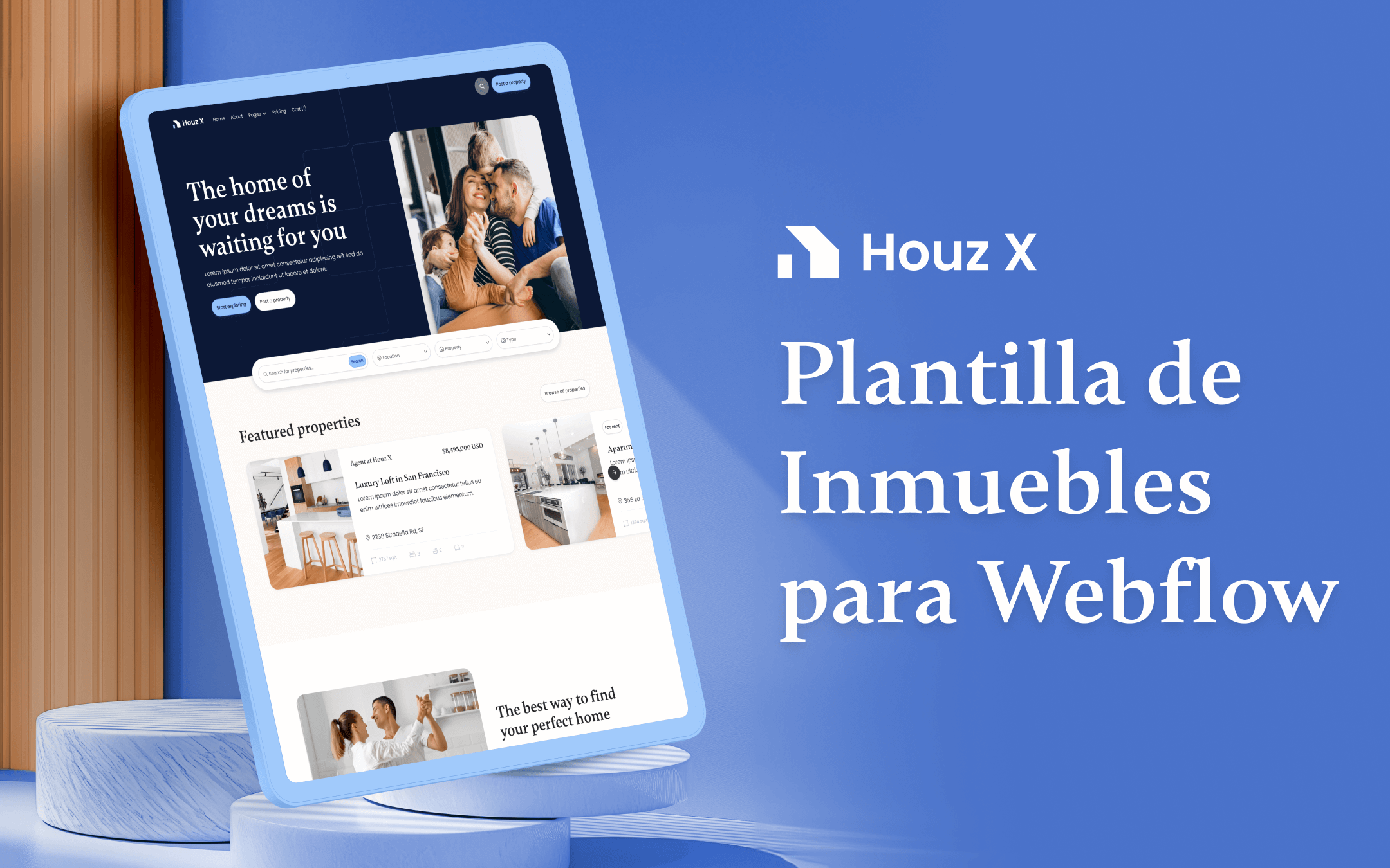 Plantilla de Inmuebles para Webflow