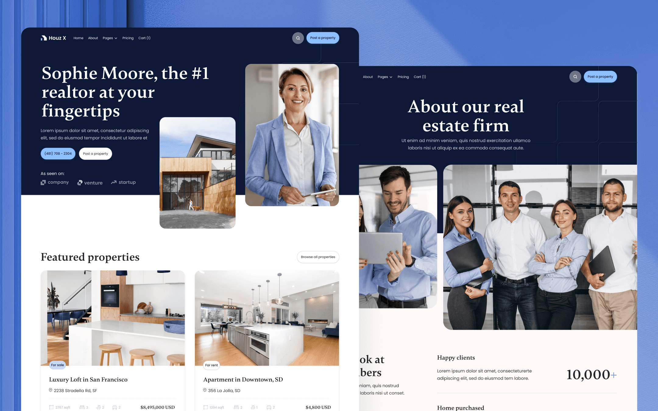 Houz X Template para Webflow