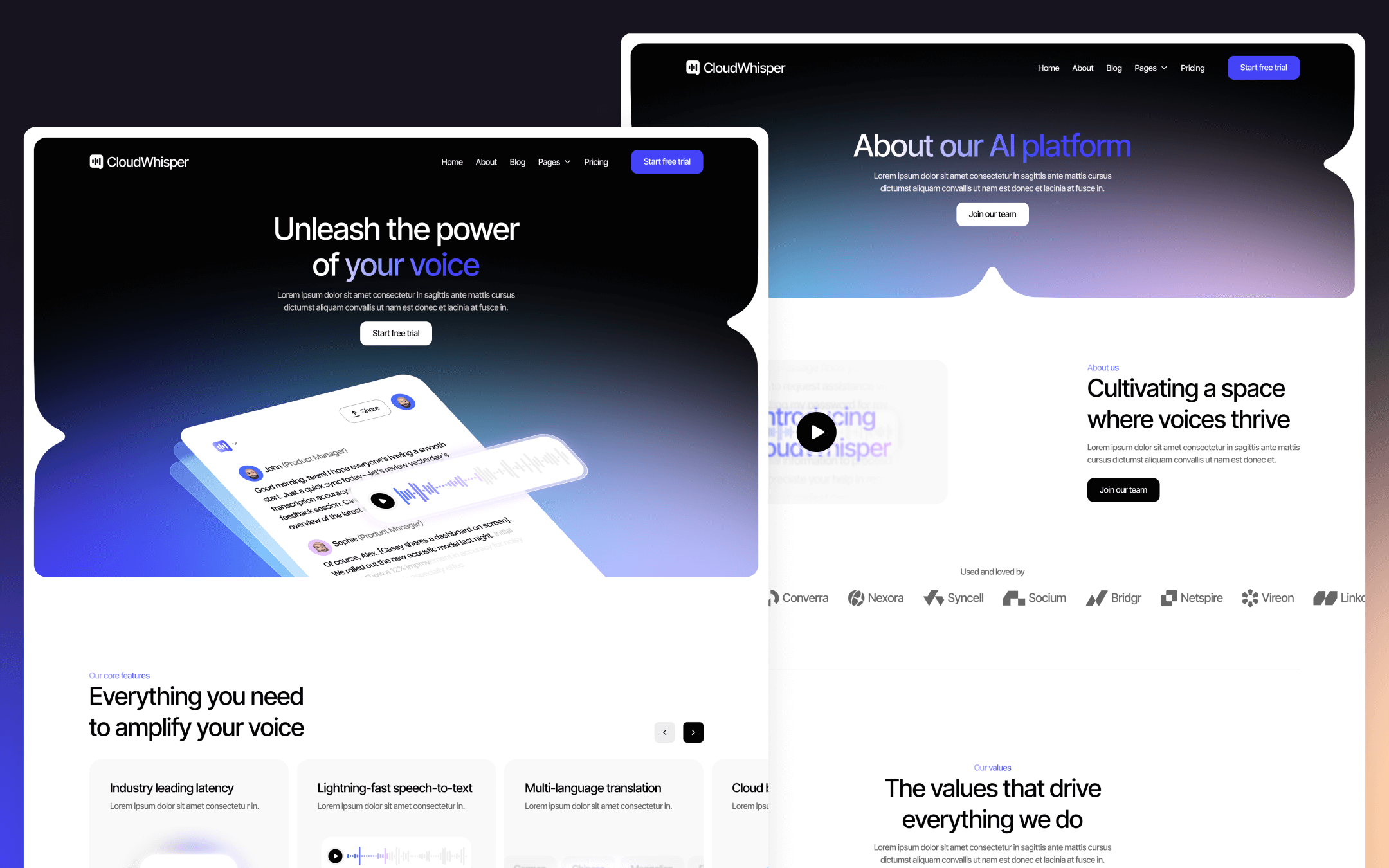 CloudWhisper Template para Webflow