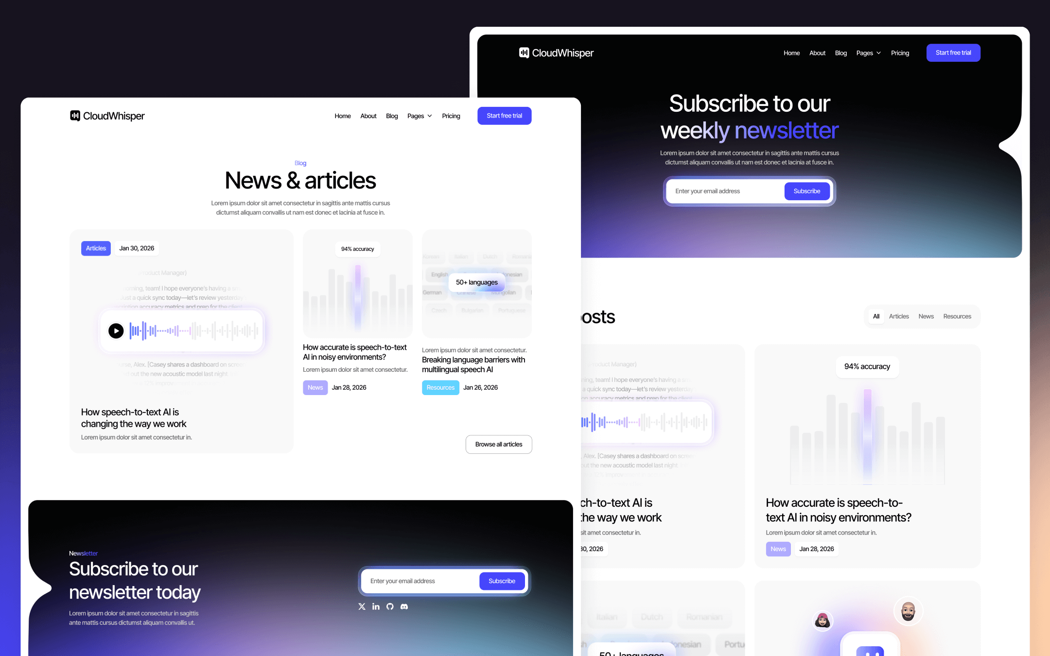 CloudWhisper Template para Webflow
