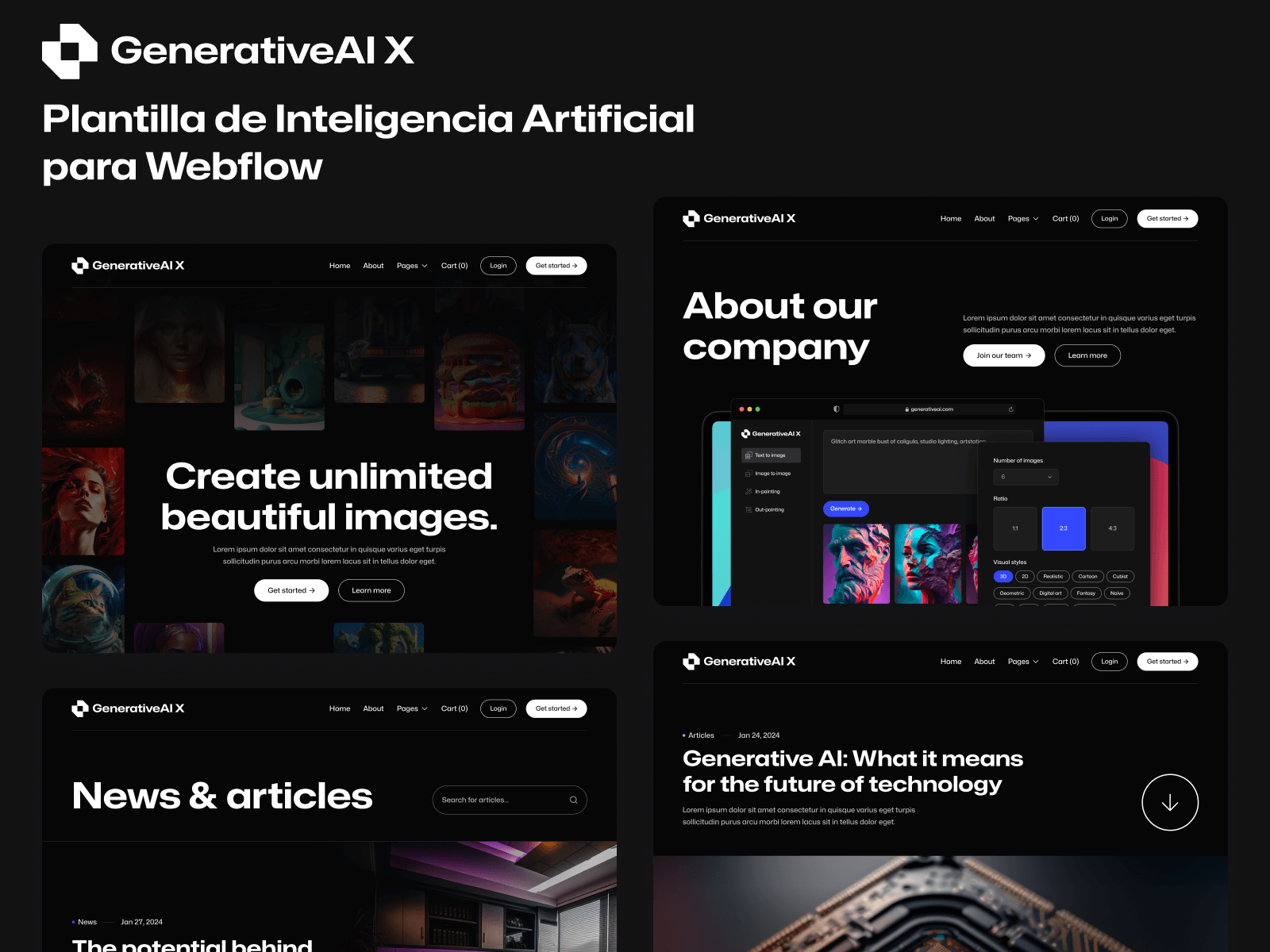Plantilla de Inteligencia Artificial para Webflow
