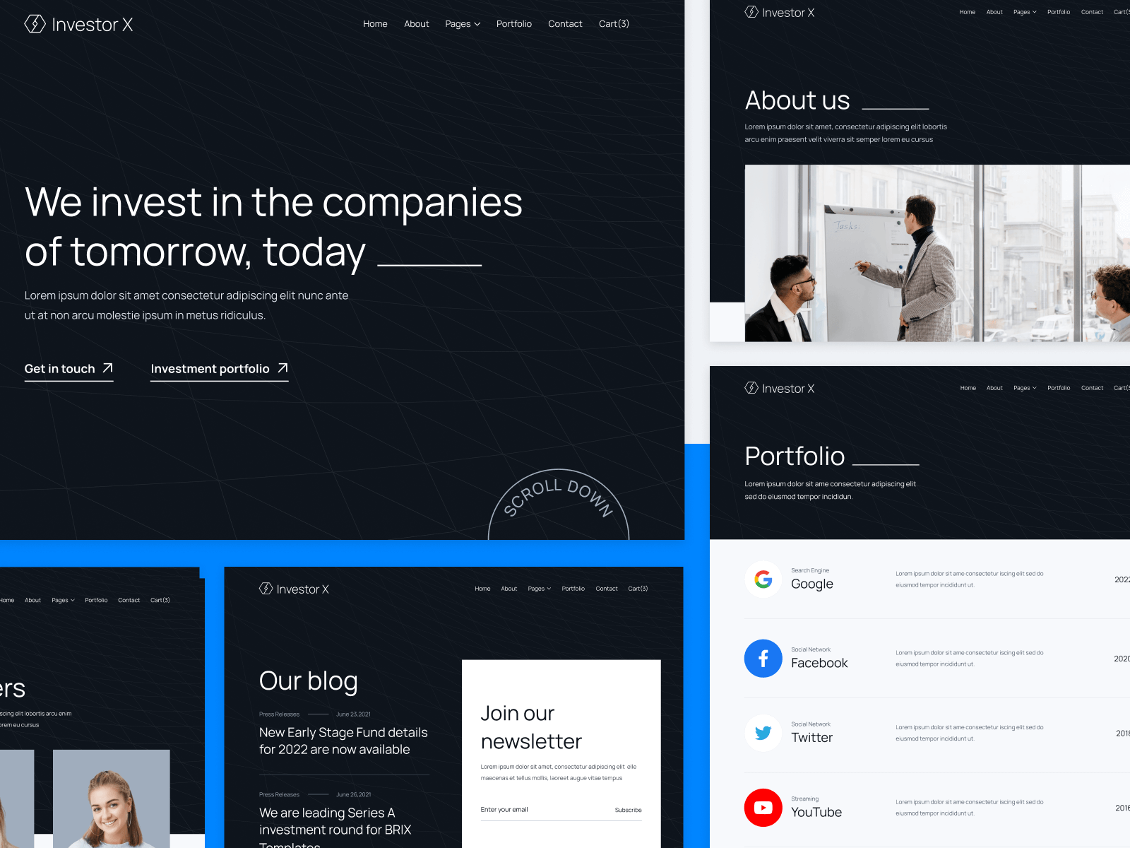 Plantilla de Inversiones para Webflow