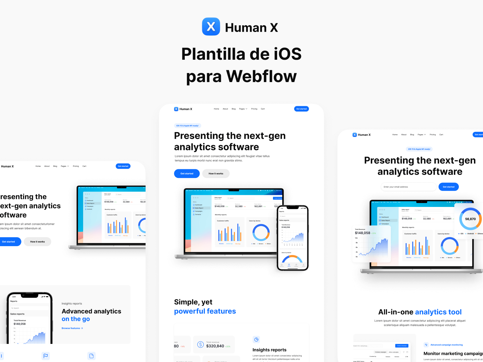 Plantilla de iOS para Webflow