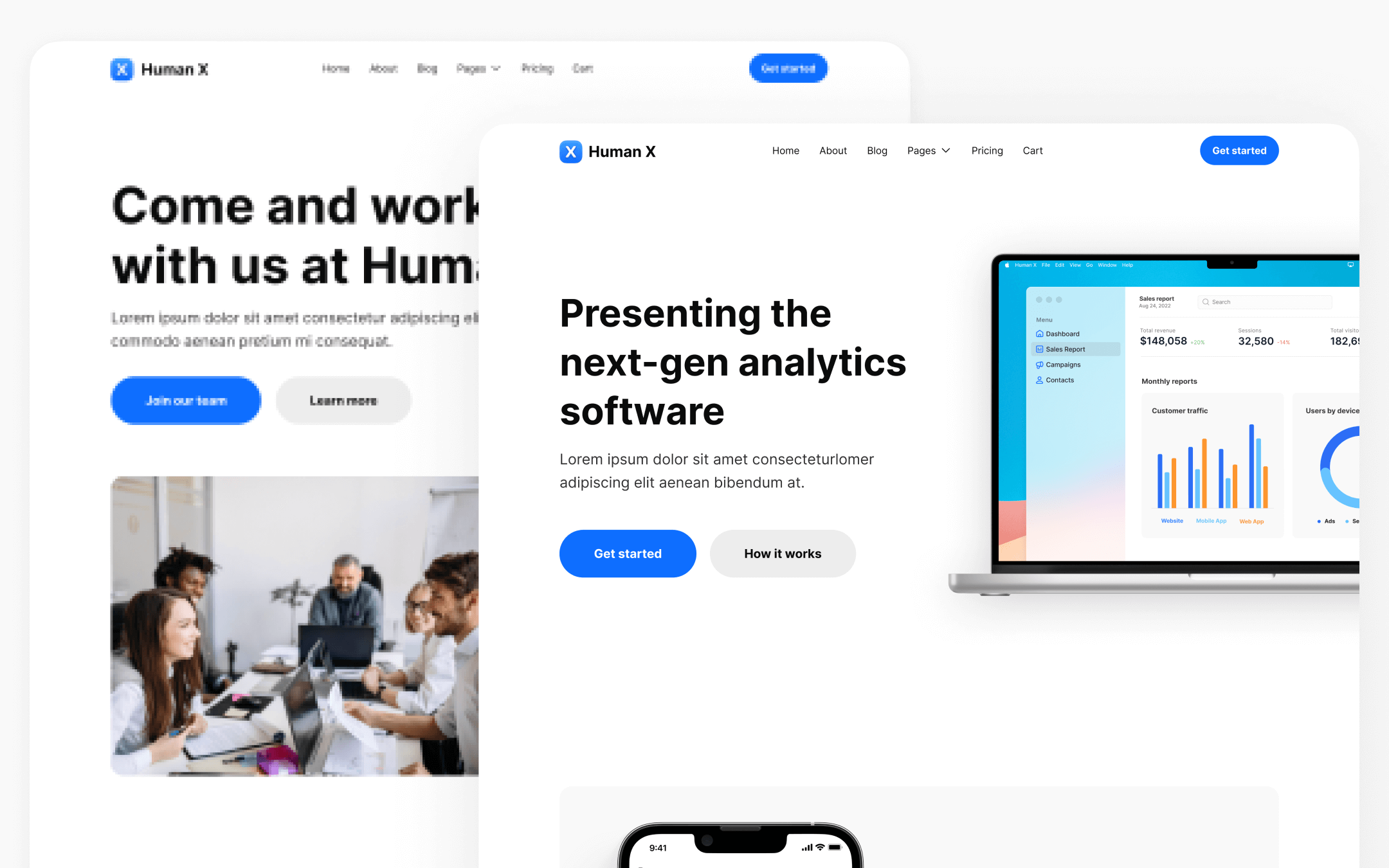 Human X Template para Webflow