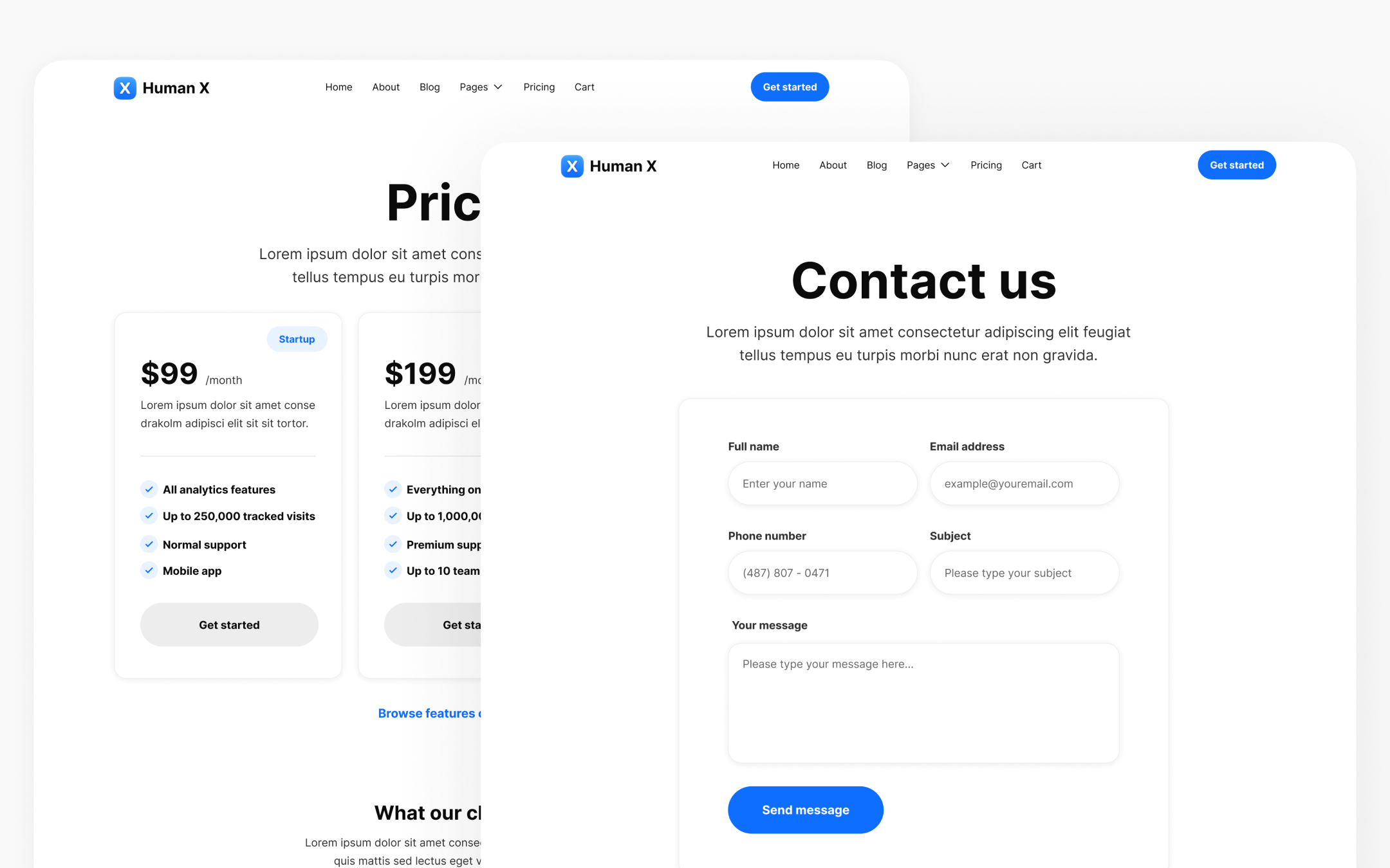Human X Template para Webflow
